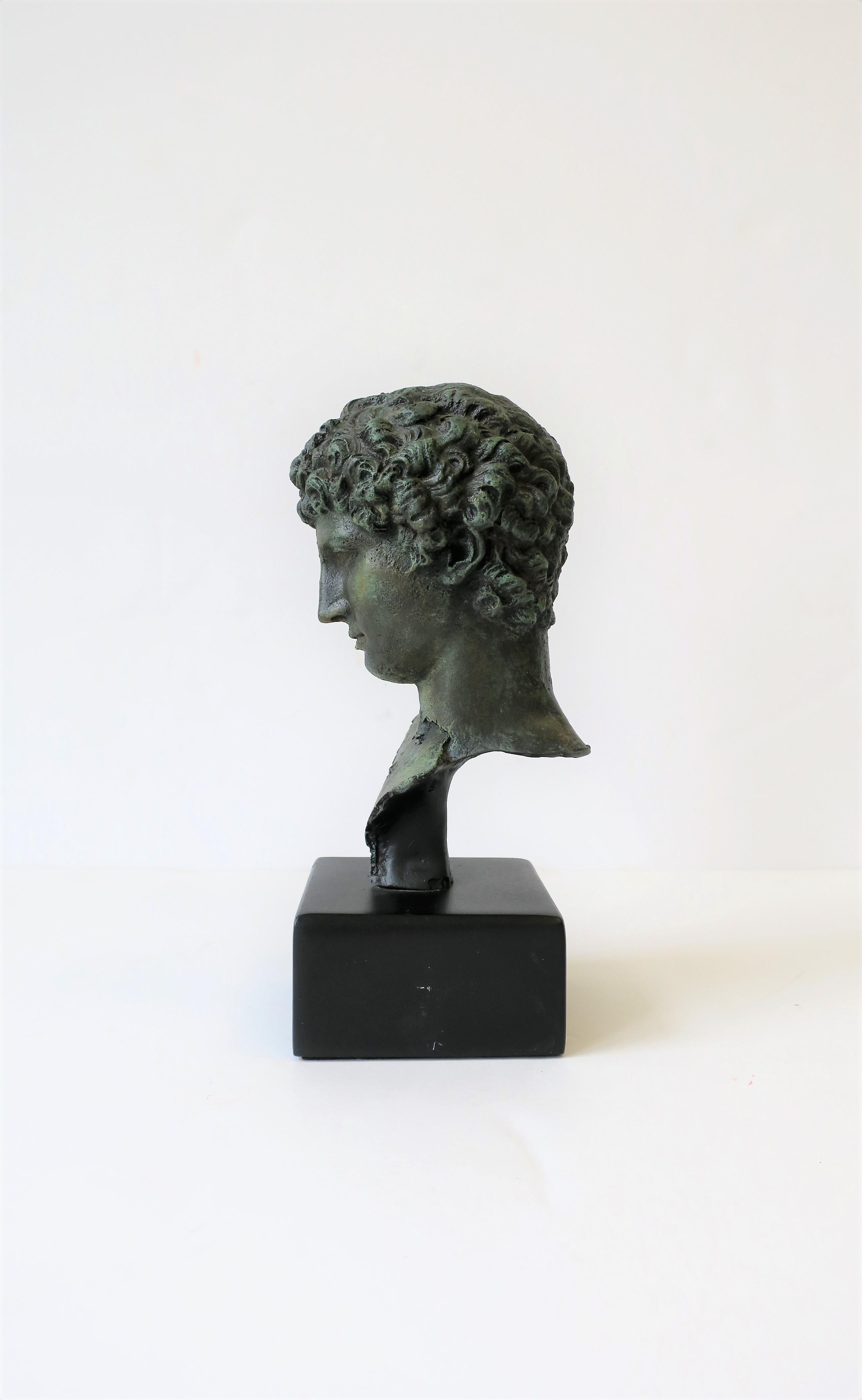 Resin Classic Male Bust Sculpture on Black Base