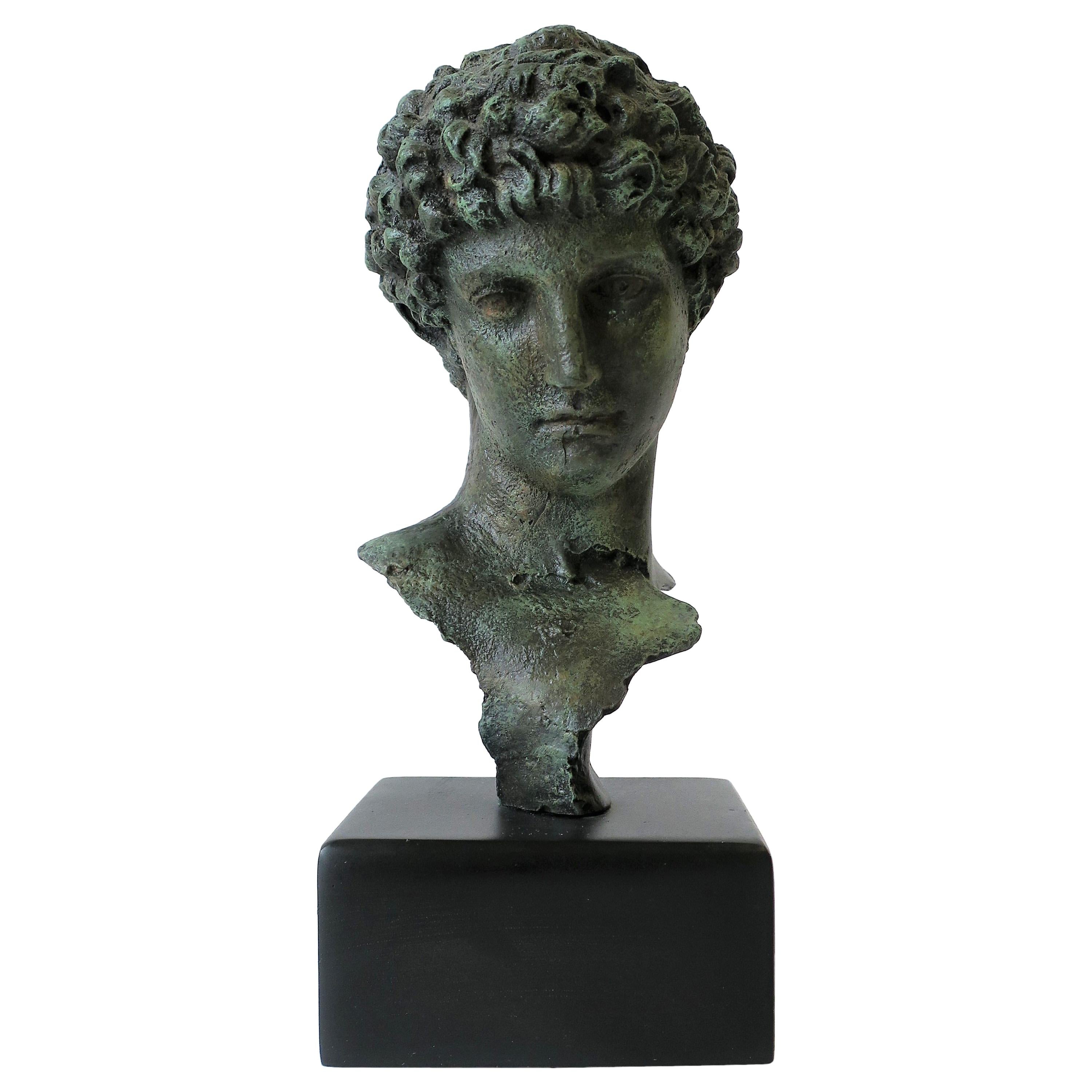 Classic Male Bust Sculpture on Black Base