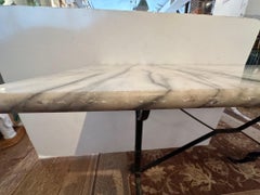 Classic Marble and Iron Bistro Table