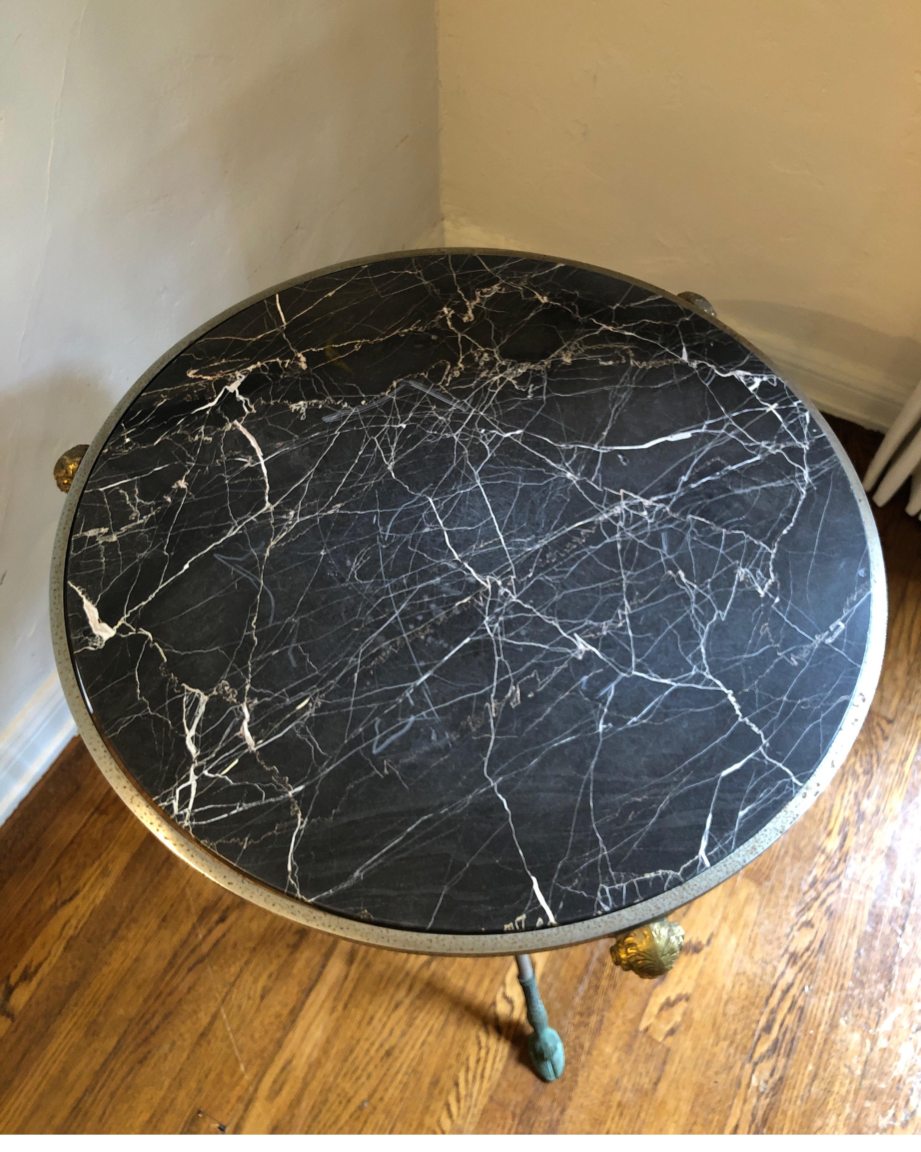 20th Century Classic Marble Top Occasional/Side Table, Maison Jansen For Sale
