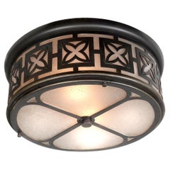 Antique Classic Masonic Temple Flush Mount Lamp