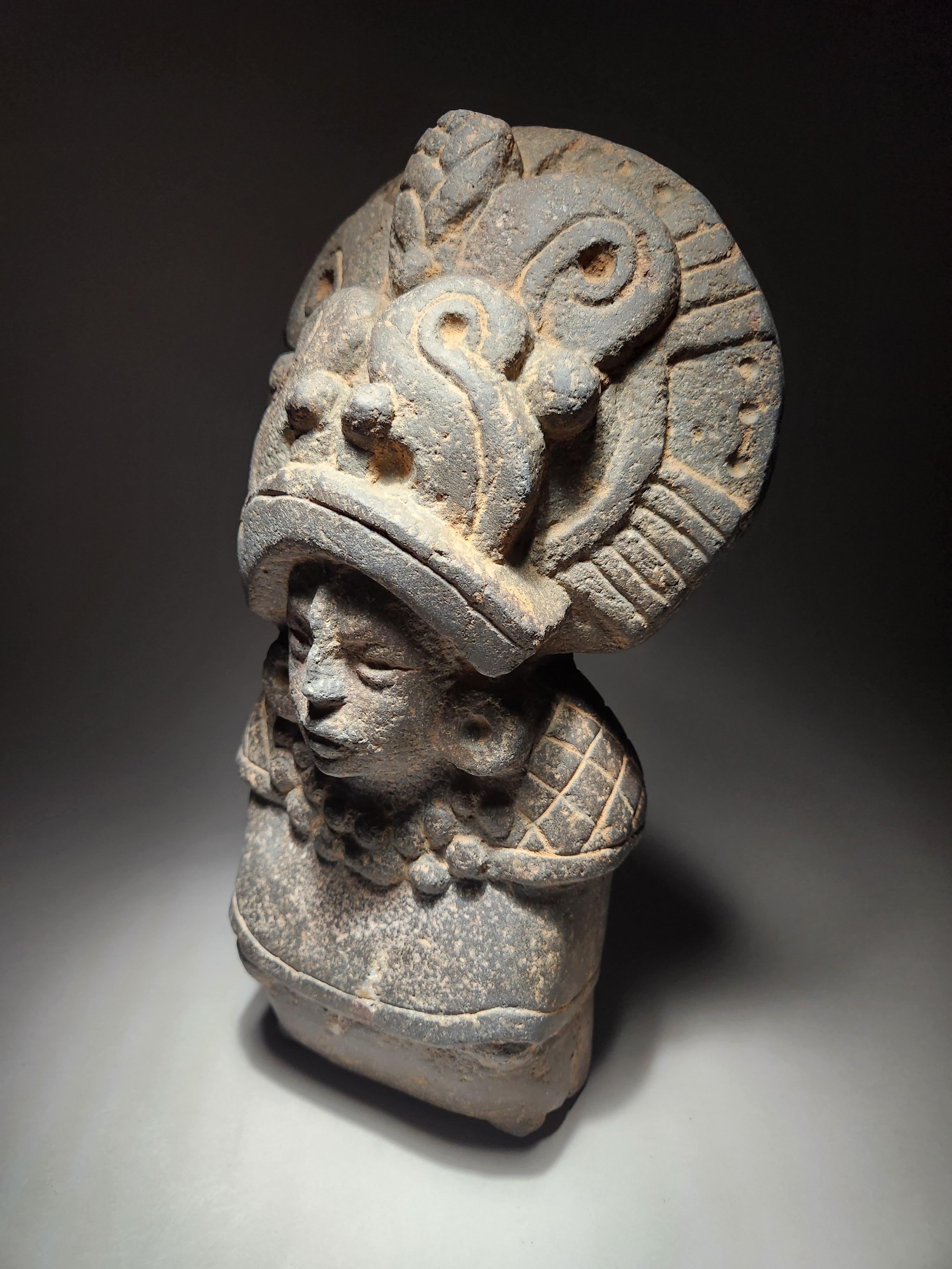 Hand-Carved Classic Maya Stone Goddess Figure - Jan., 1971 Provenance For Sale