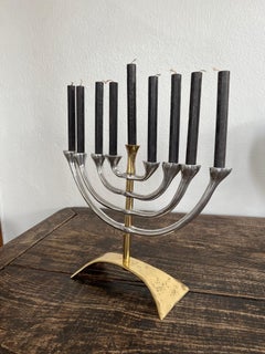 Classic Menorah G018 9arms Solid Cast Brass and Aluminum Handmade in Spain