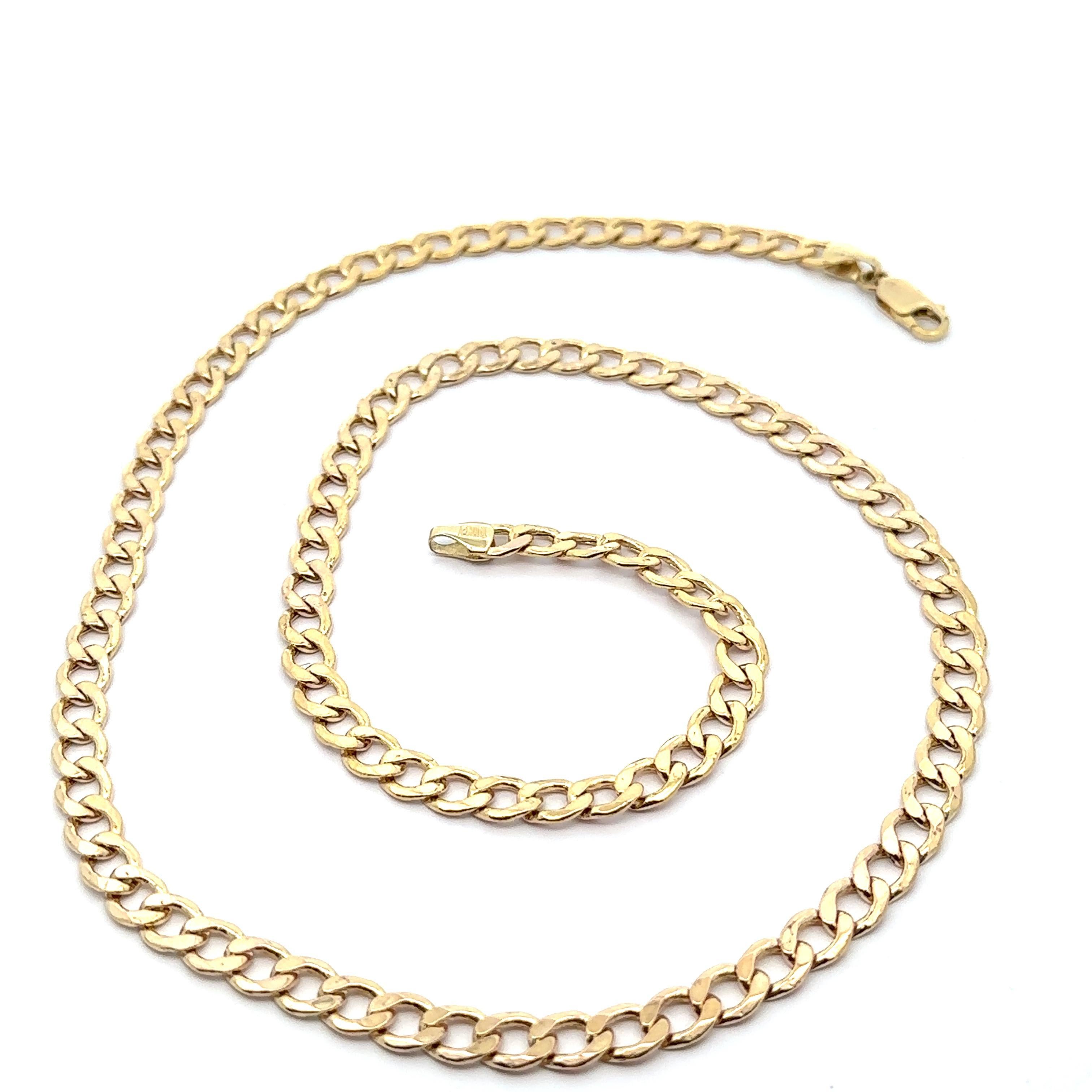 Collier classique pour homme en or jaune 10k avec chaîne à maillons cubains de 24 pouces Excellent état - En vente à Montclair, NJ