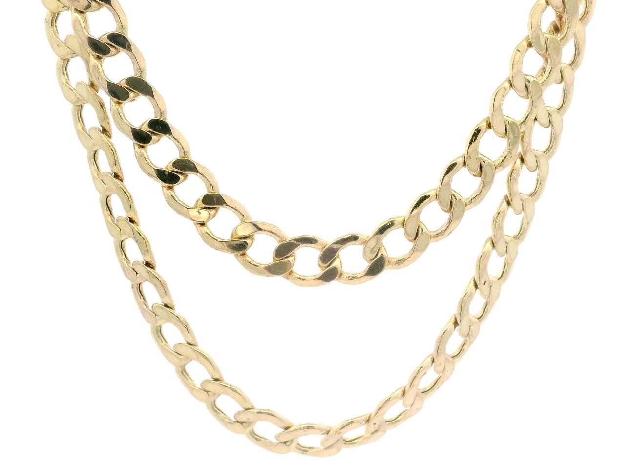 Collier classique pour homme en or jaune 10k avec chaîne à maillons cubains de 24 pouces en vente 1