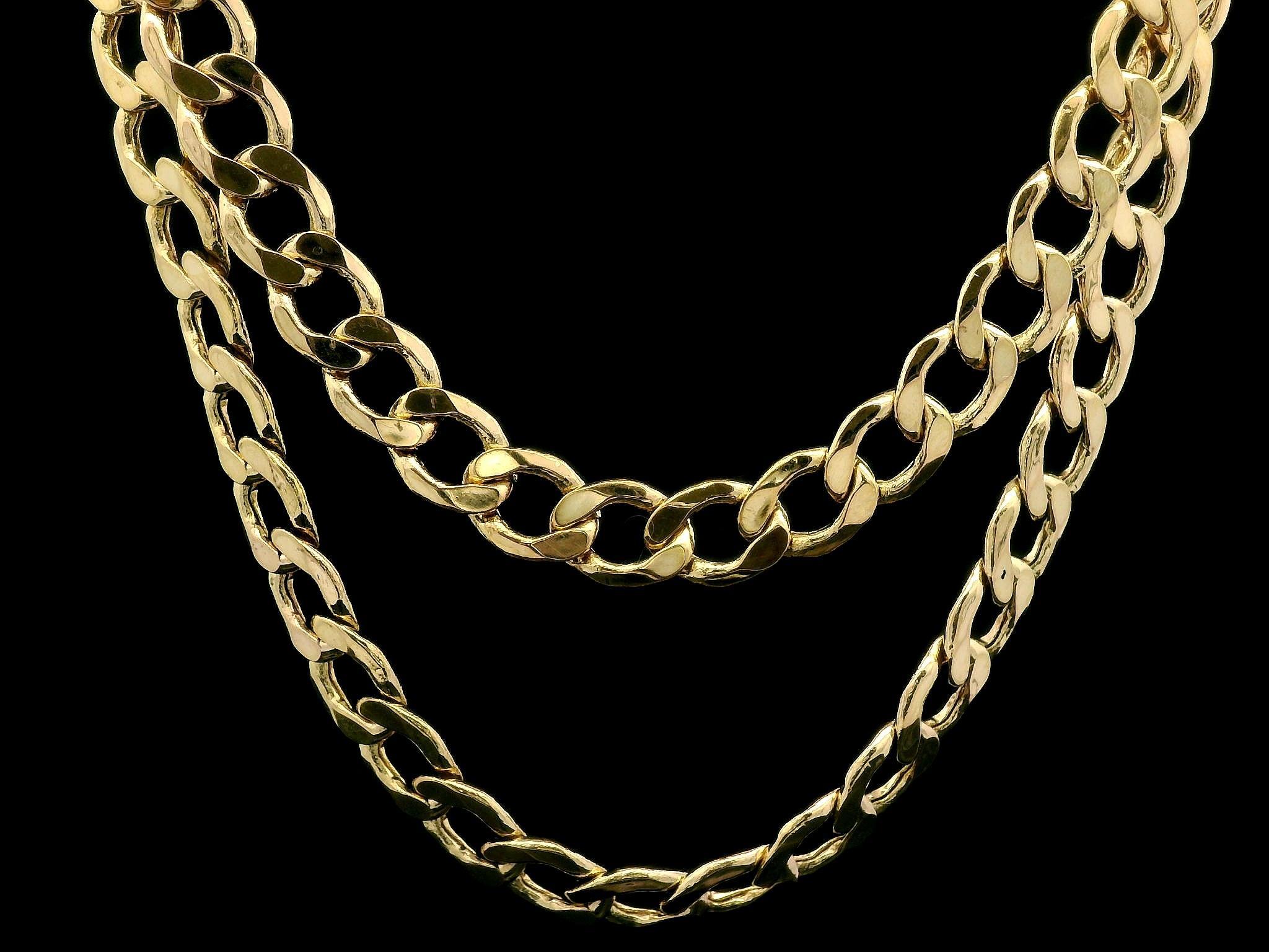Collier classique pour homme en or jaune 10k avec chaîne à maillons cubains de 24 pouces en vente 2
