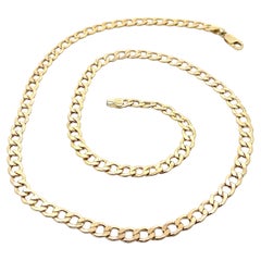 Classic Men's 10k Yellow Gold 24" Cuban Curb Link Chain Necklace