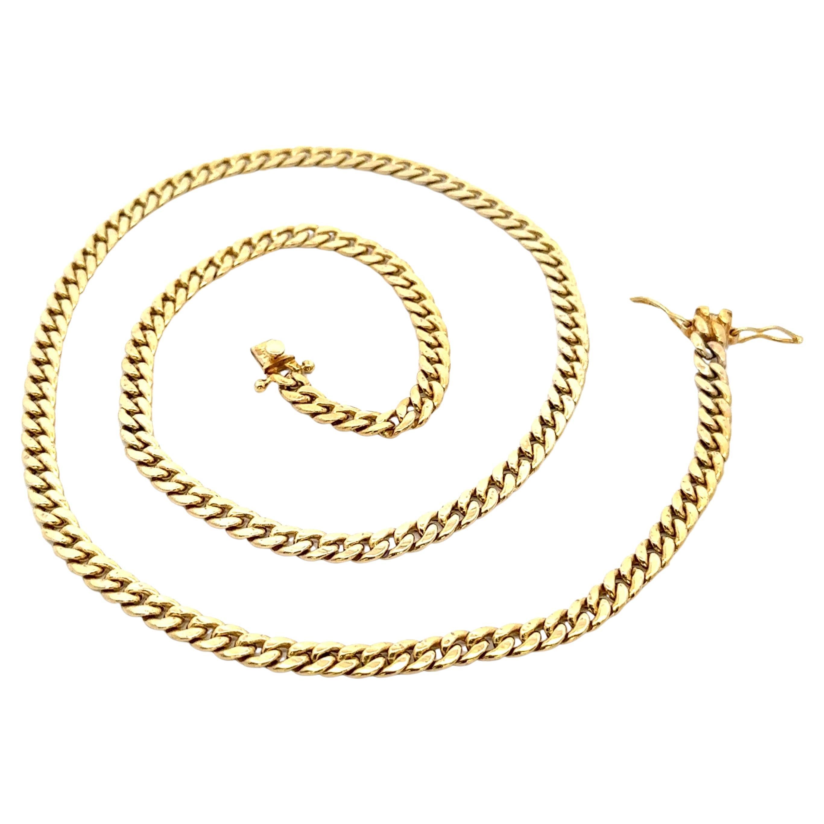 Classic Herren 10k Gelbgold 24" lang Curb Cuban Link Halskette