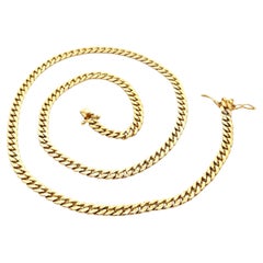 Classic Men's 10k Yellow Gold 24" Long Curb Cuban Link Necklace