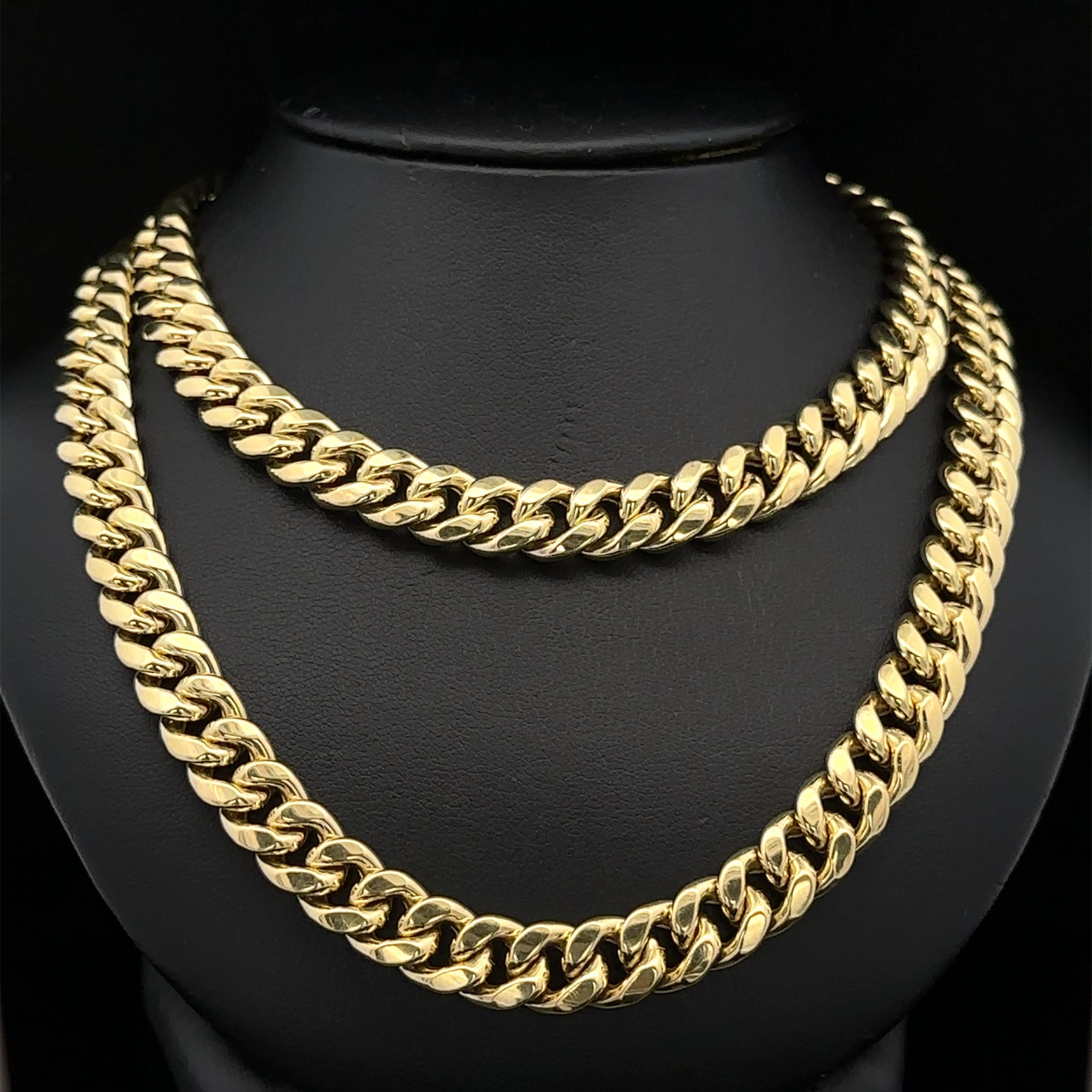 Collier classique à maillons cubains en or jaune 10k pour hommes, 26