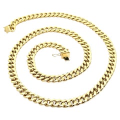 Classic Men's 10k Yellow Gold 26" Long Curb Cuban Link Chain Necklace