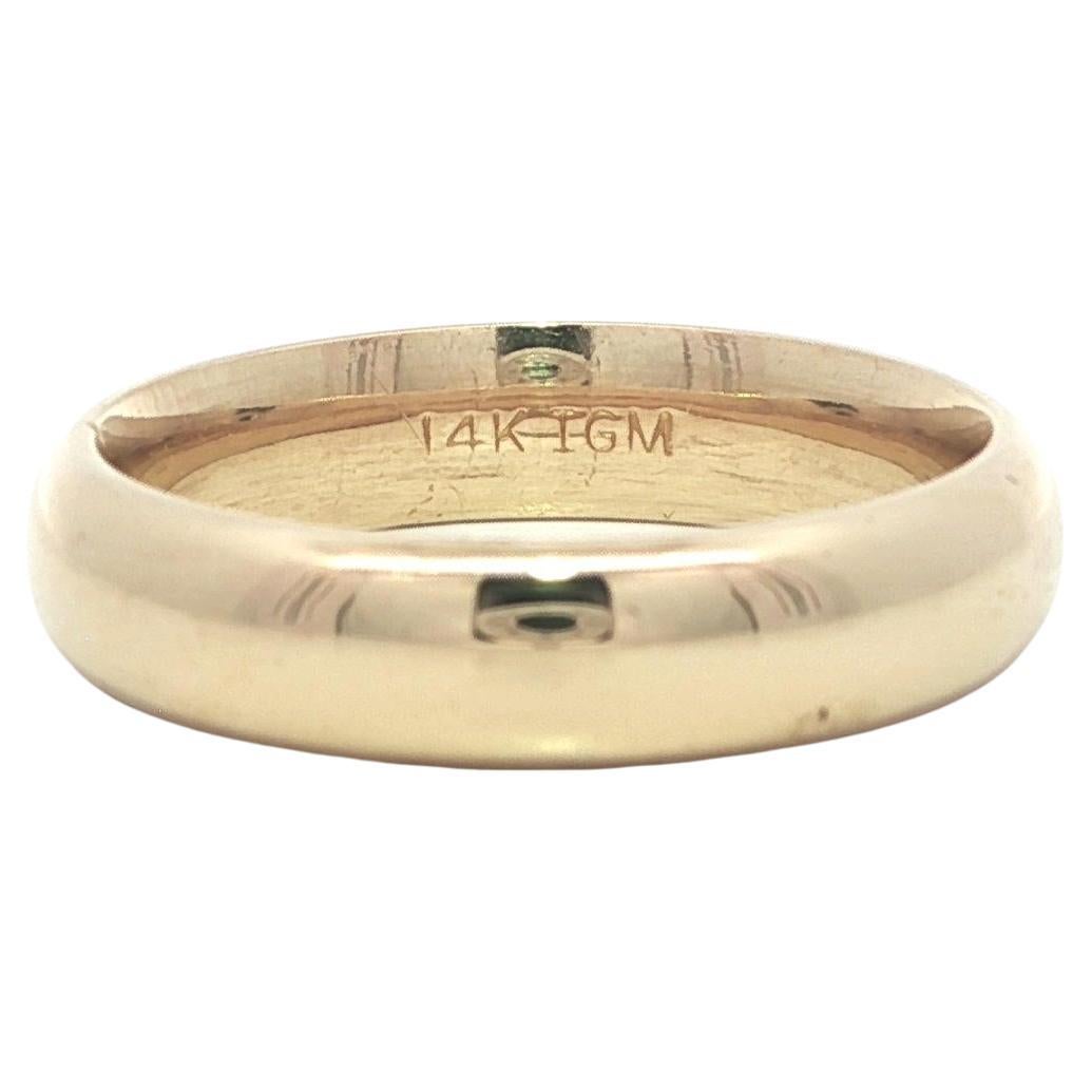 Classic Men
s 14k Yellow Gold 5.3mm Domed Band Ring