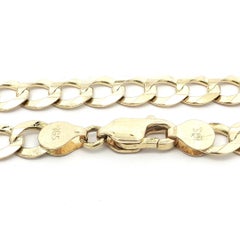 Classic Men's 14k Yellow Gold 7.1mm Wide Curb Cuban Link 24" Chain Necklace