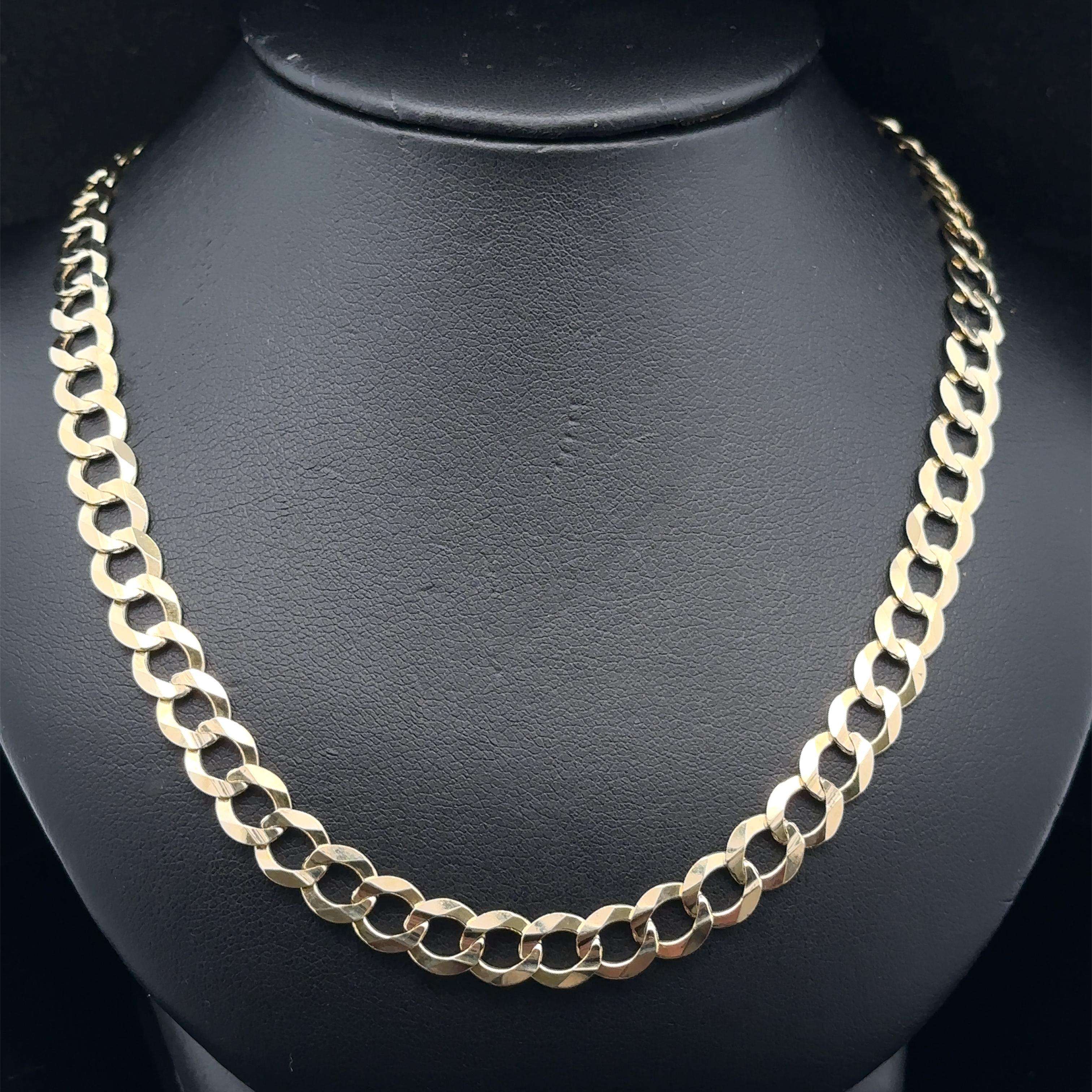 Collier classique pour hommes en or jaune 14k à maillons cubains de 7,1 mm de large avec chaîne de 24 pouces en vente 4