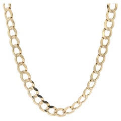 Classic Men's 14k Yellow Gold 7.1mm Wide Curb Cuban Link 24" Chain Necklace