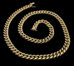 Classic Men's Solid 10k Yellow Gold 24" Curb Cuban Link Chain Necklace