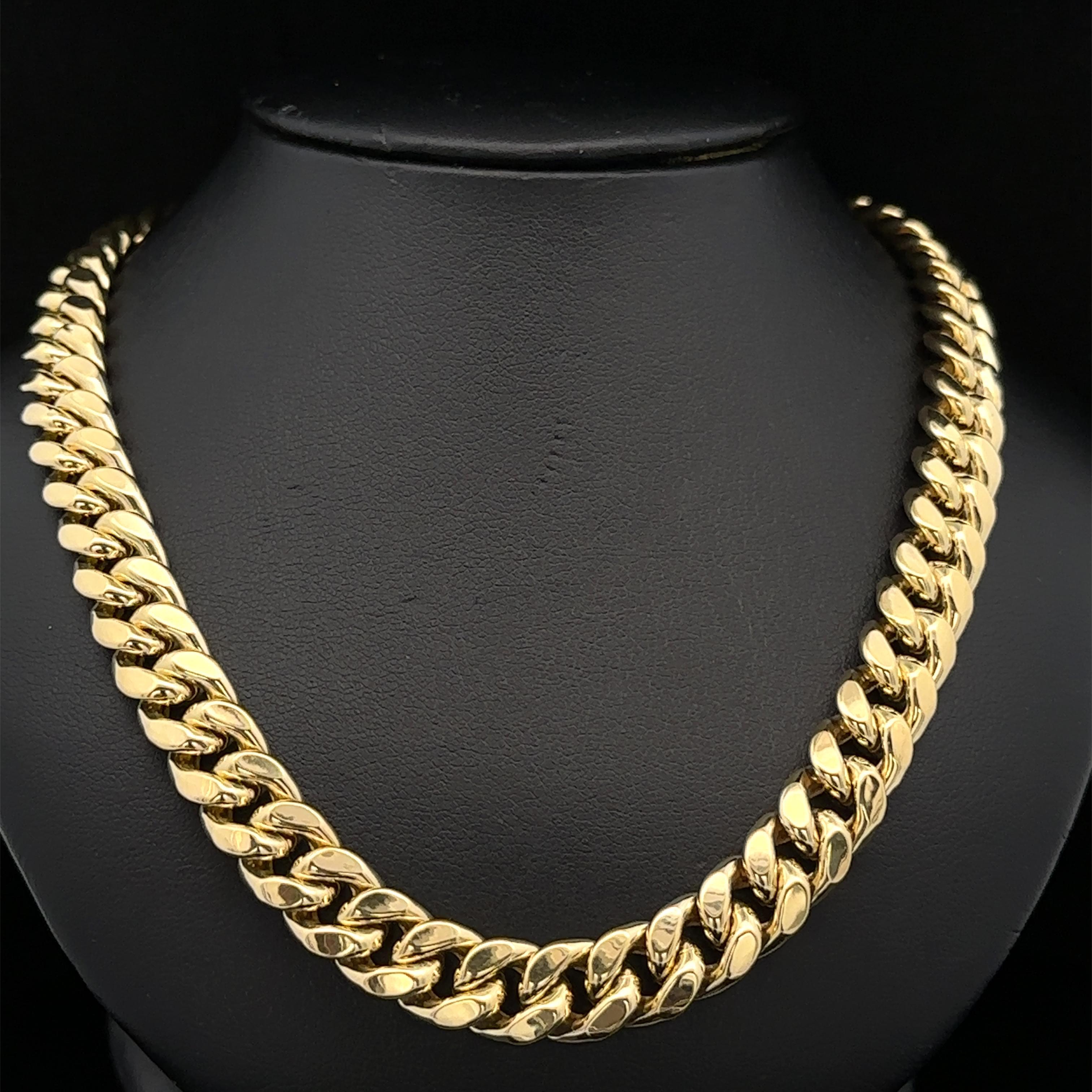 Collana classica da uomo in oro giallo massiccio 10k da 24