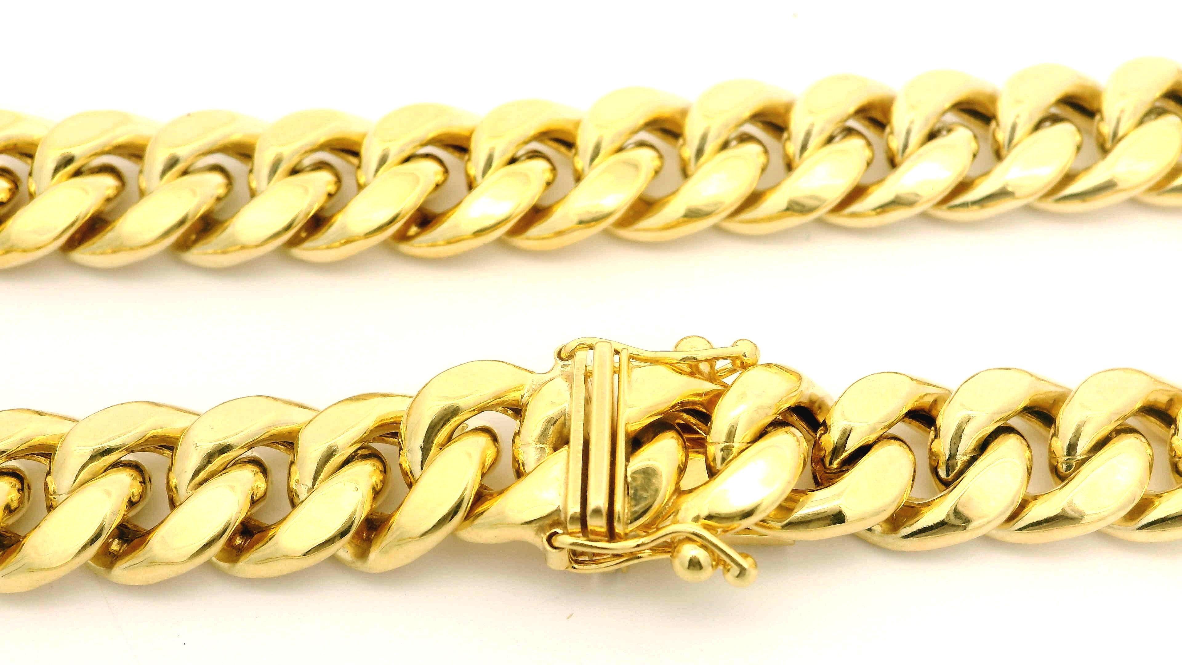 Collana classica da uomo in oro giallo massiccio 10k da 24
