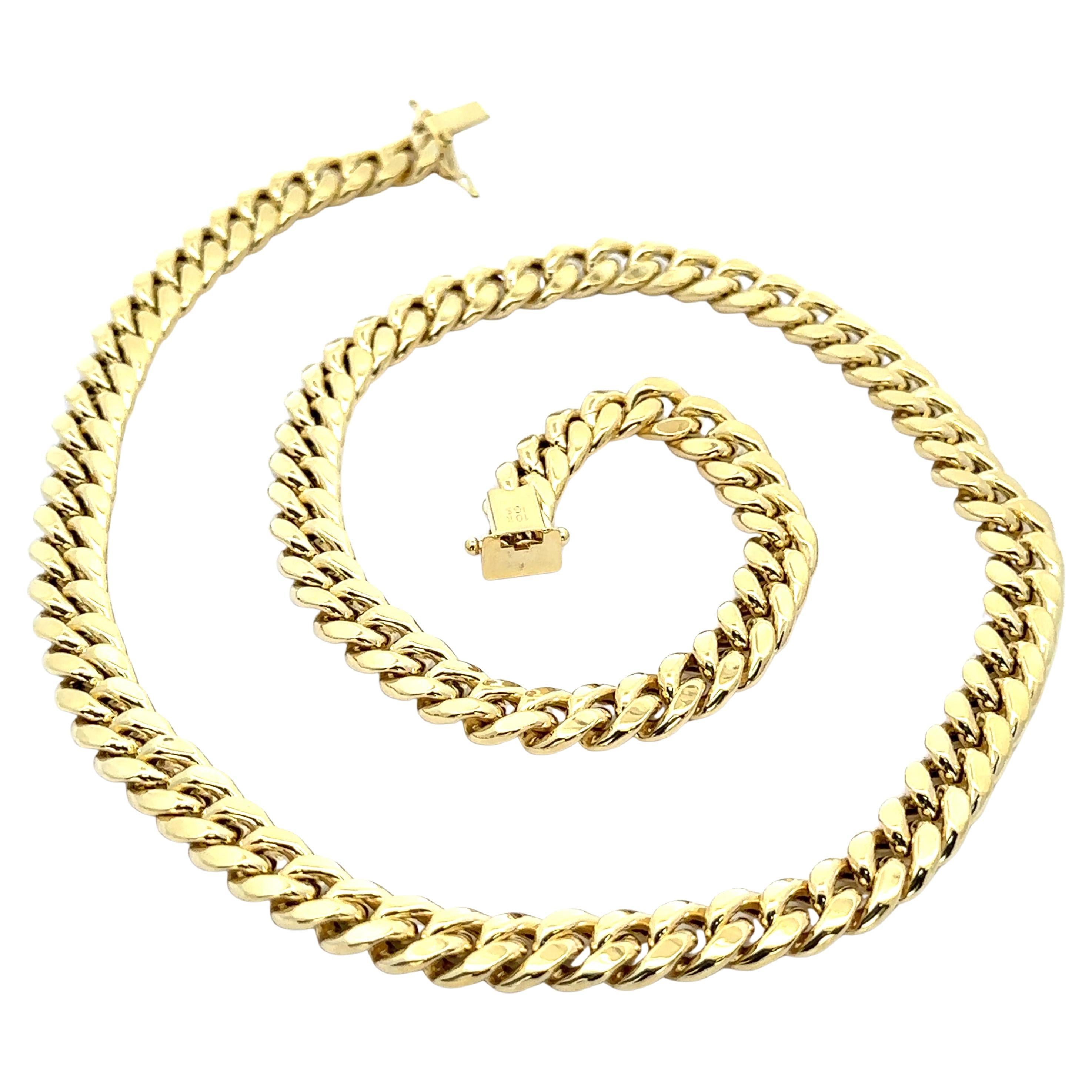 Classic Men's Solid 10k Gelbgold 24" Curb Cuban Link Kette Halskette
