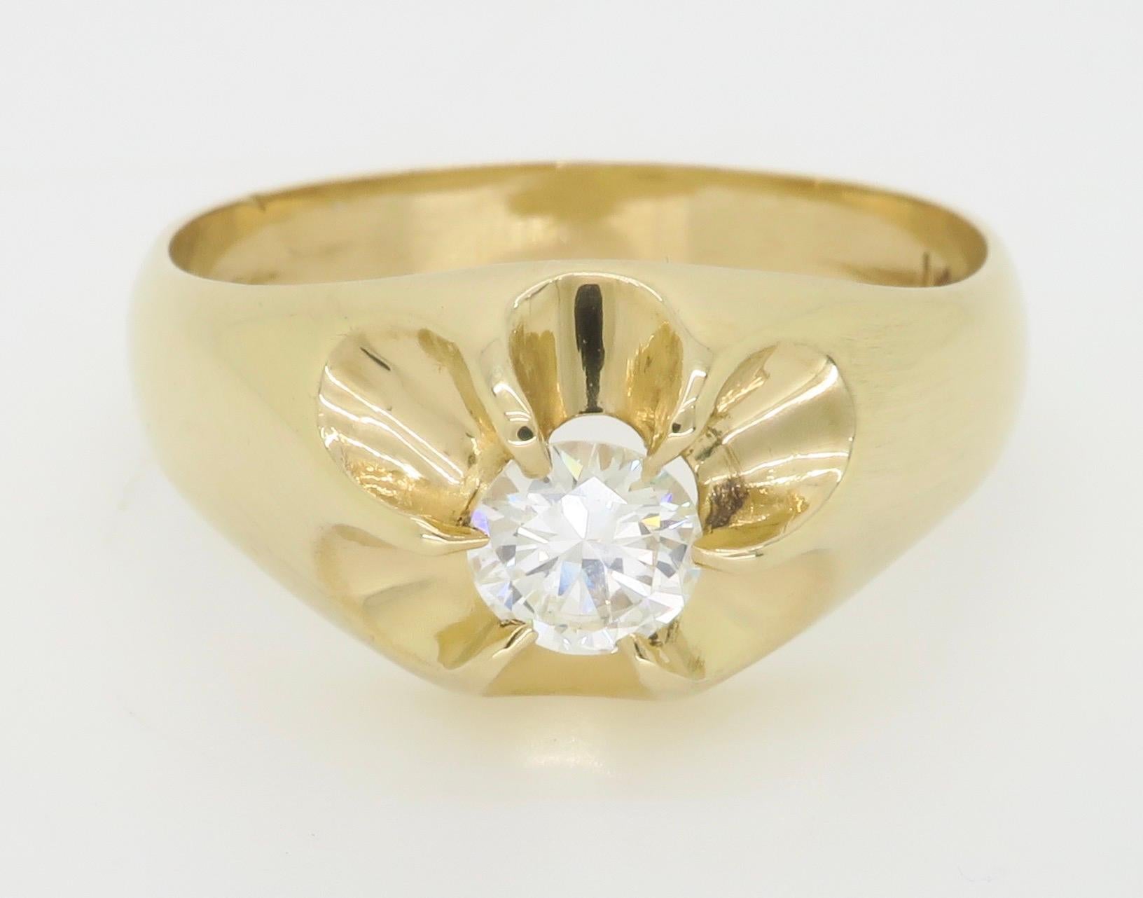 Classic Men's Solitaire Diamond Ring  For Sale 10
