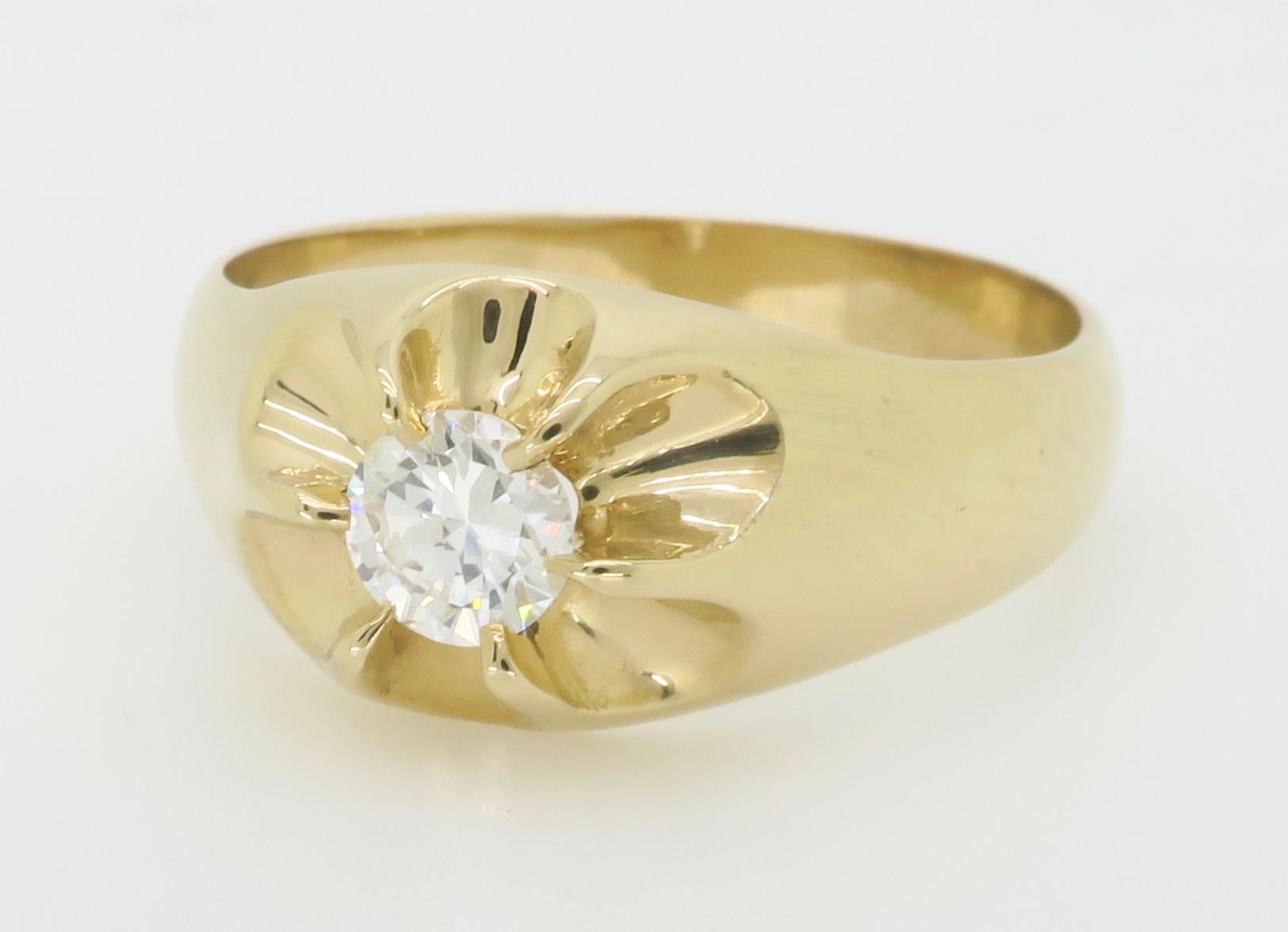 Classic Men's Solitaire Diamond Ring  For Sale 12