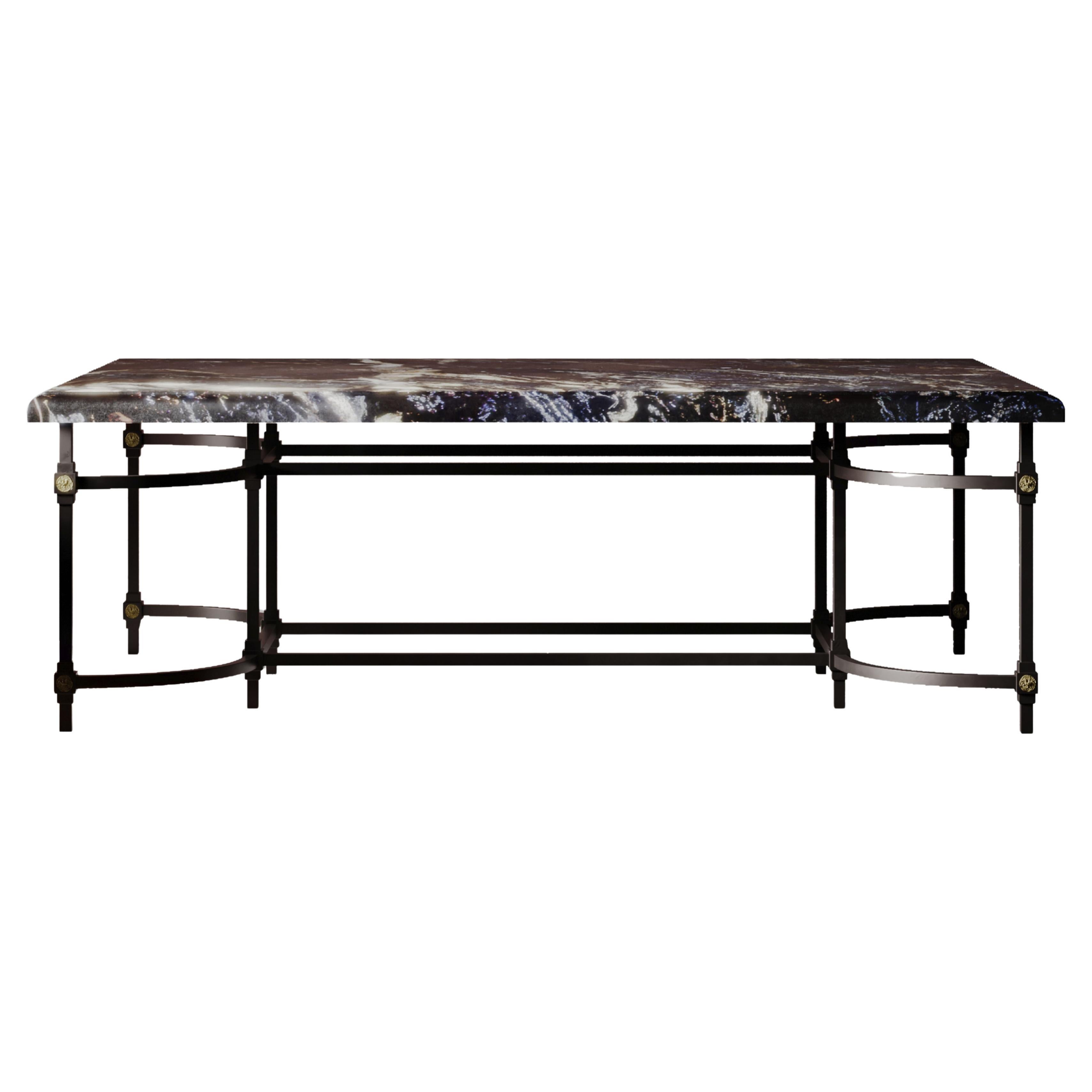 Classic, Metal and Stone "Classic Coin" Coffee Table, Parisii Collection