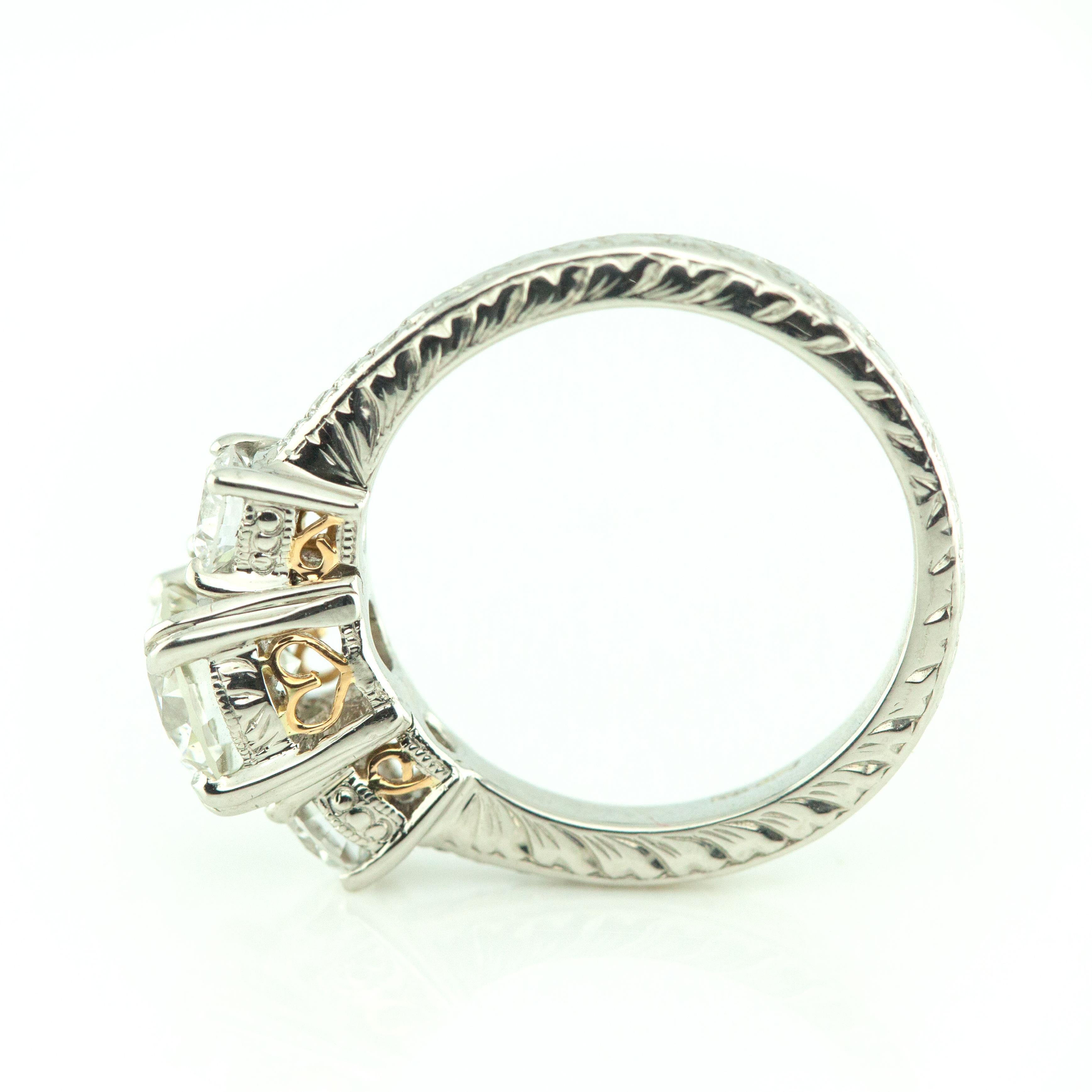 Classic MICHAEL BEAUDRY Platinum GIA Certified 1.02-ct Diamond Ring In Excellent Condition For Sale In New York, NY