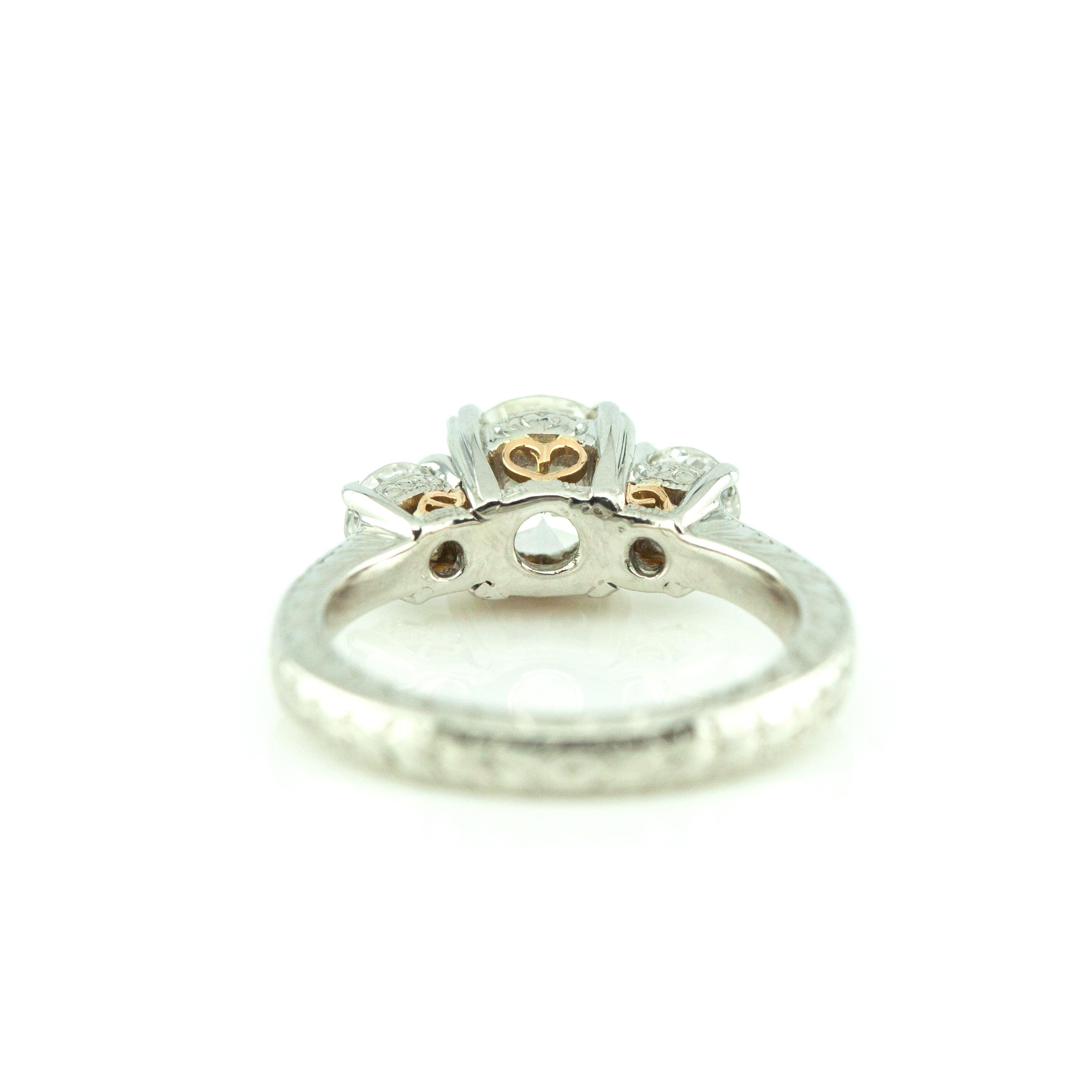 Women's Classic MICHAEL BEAUDRY Platinum GIA Certified 1.02-ct Diamond Ring For Sale