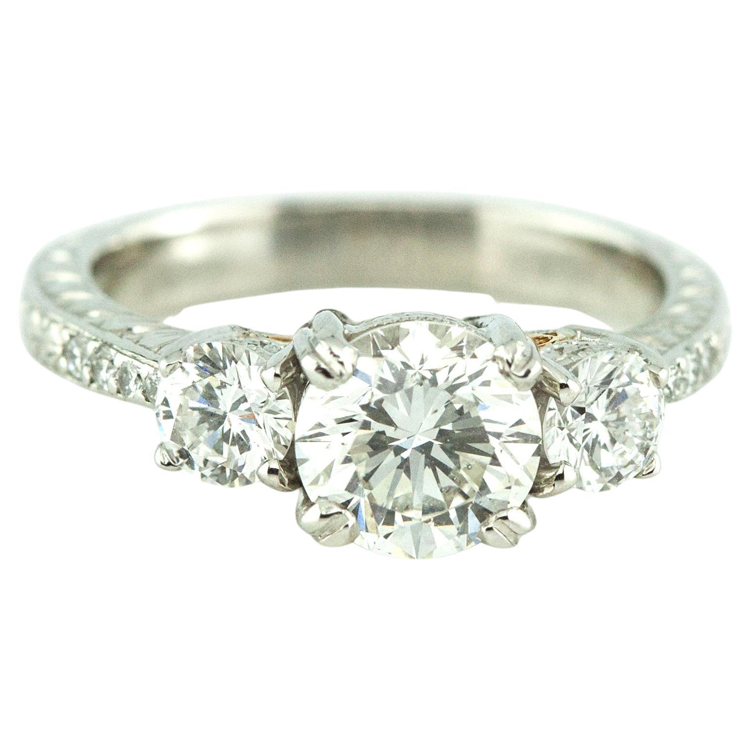 Classic MICHAEL BEAUDRY Platinum GIA Certified 1.02-ct Diamond Ring