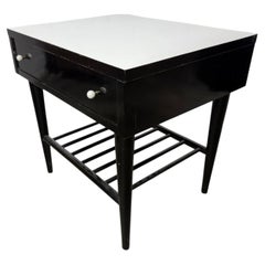 Classic Mid Century Black Lacquered Nightstand by American of Martinsville