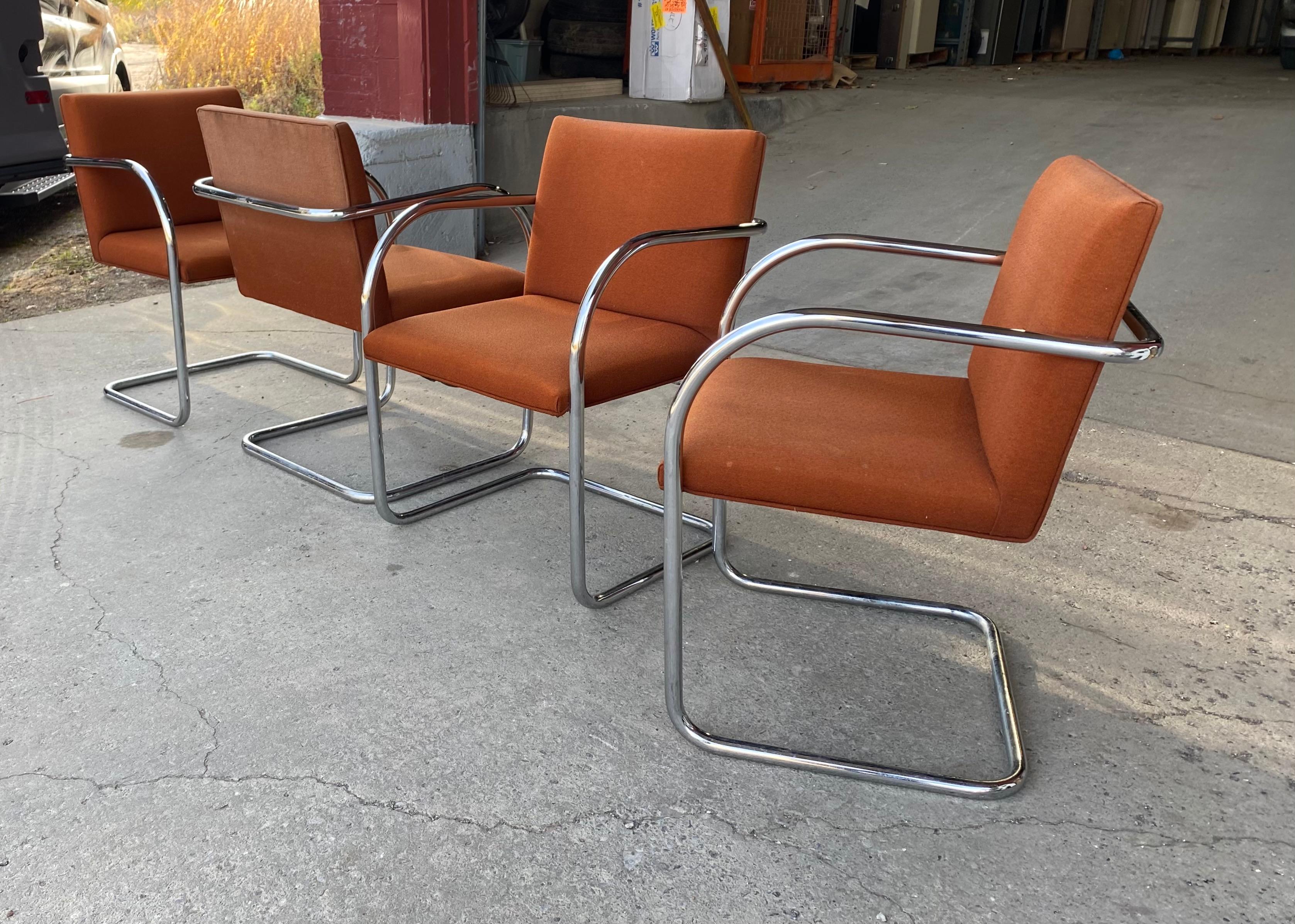 Fabric Classic Midcentury Brno Chairs by Mies van der Rohe for Gordon International For Sale
