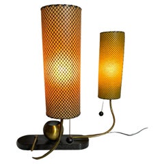 Classic Mid Century Doppelter Schirm Schreibtisch/Tischlampe von Majestic Lamp Co.