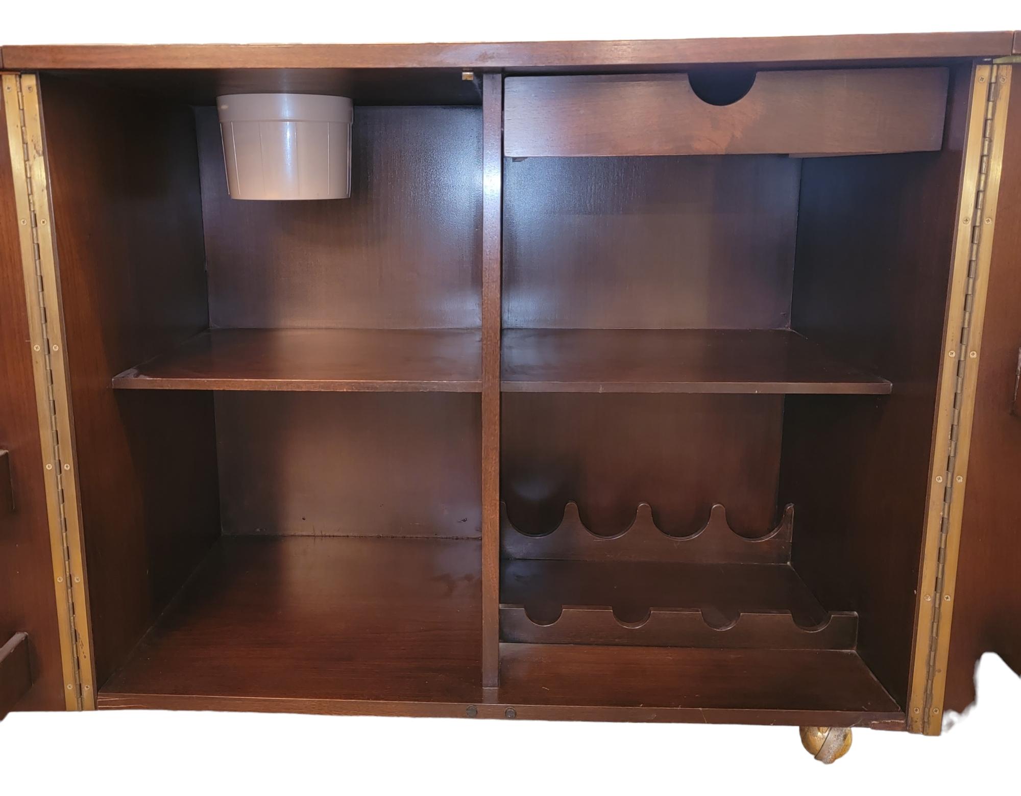 Classic Midcentury Fold Out Bar In Good Condition In Pasadena, CA