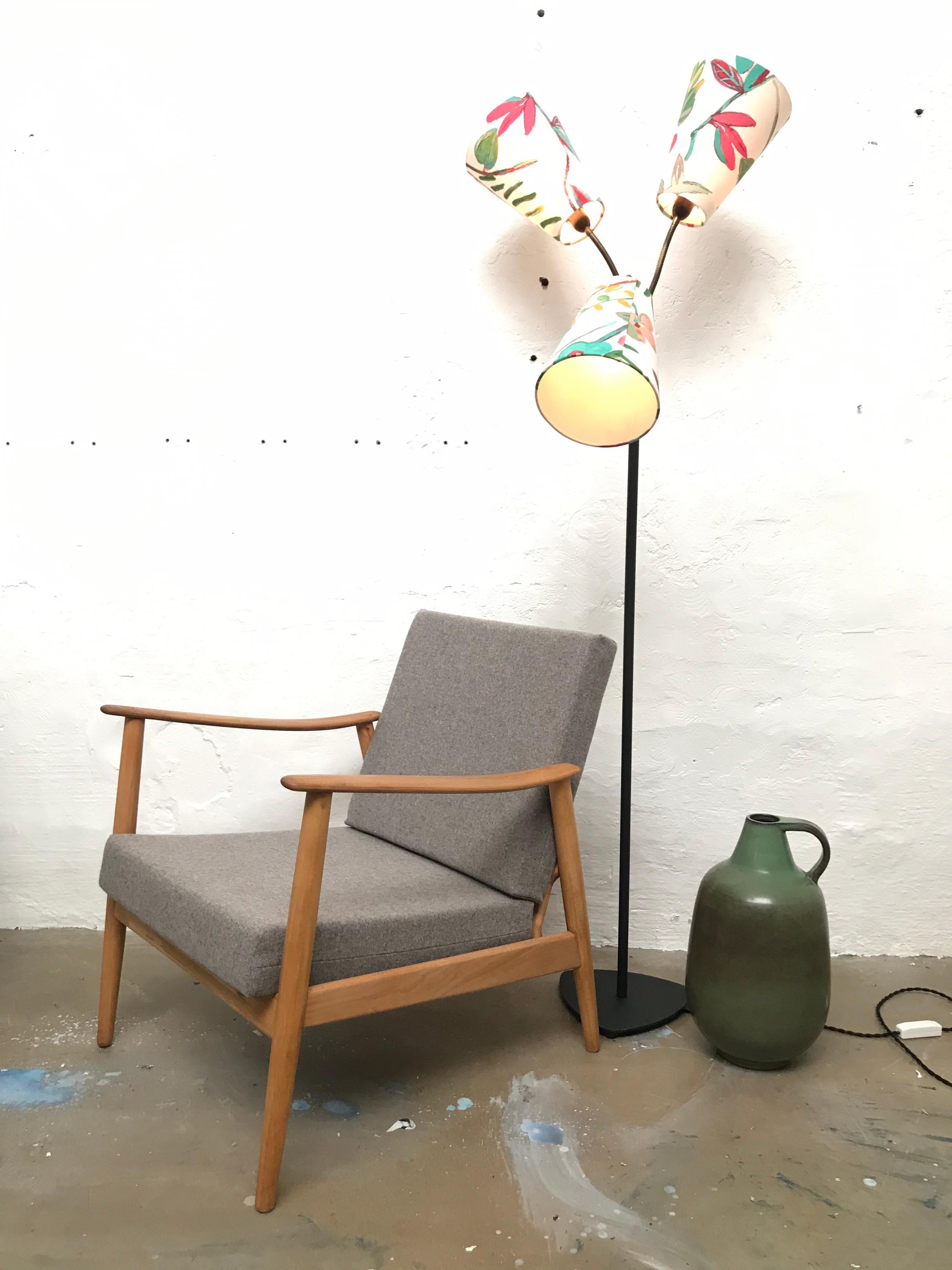 Steel Classic Midcentury Goose Neck Floor Lamp