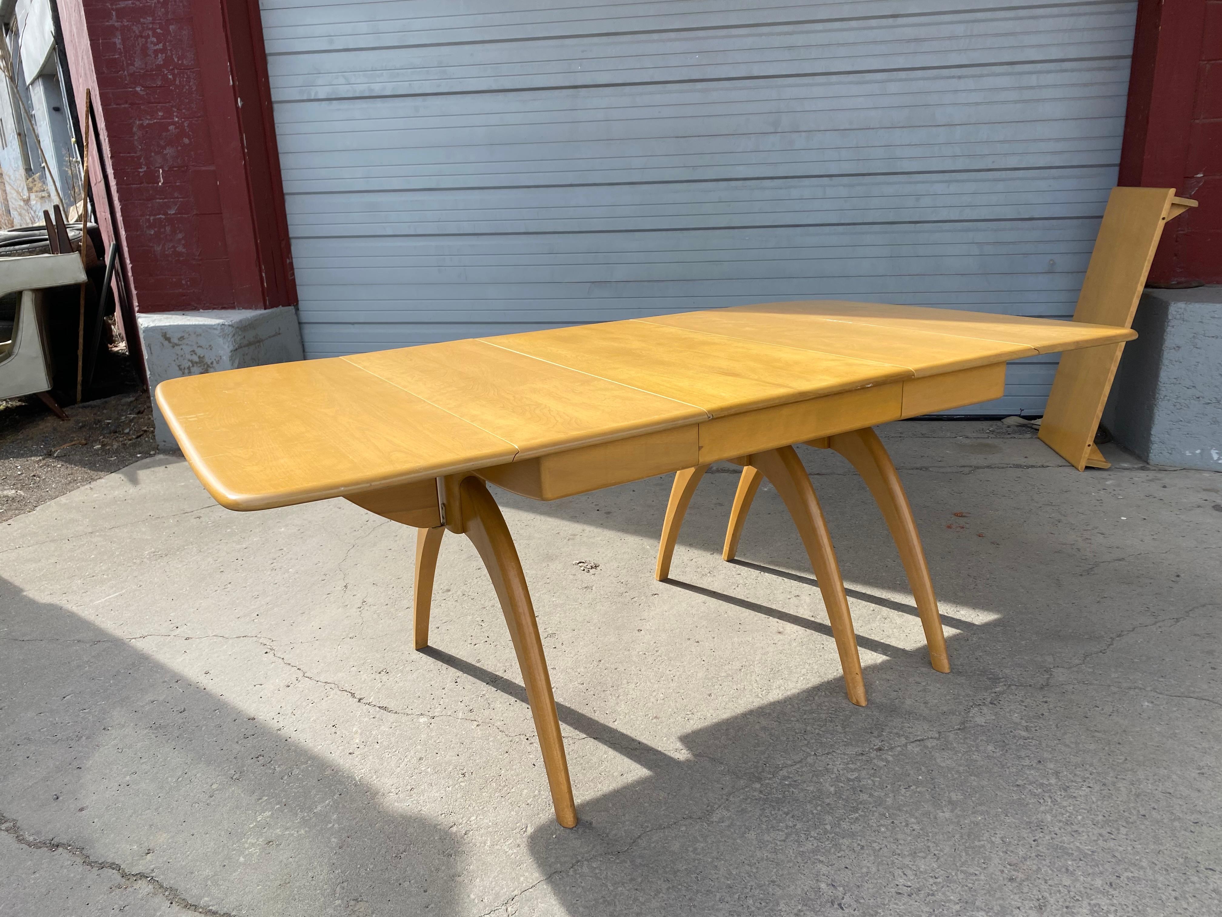Classic Mid Century Heywood-Wakefield Butterfly Drop-Leaf Wishbone Dining Table 3