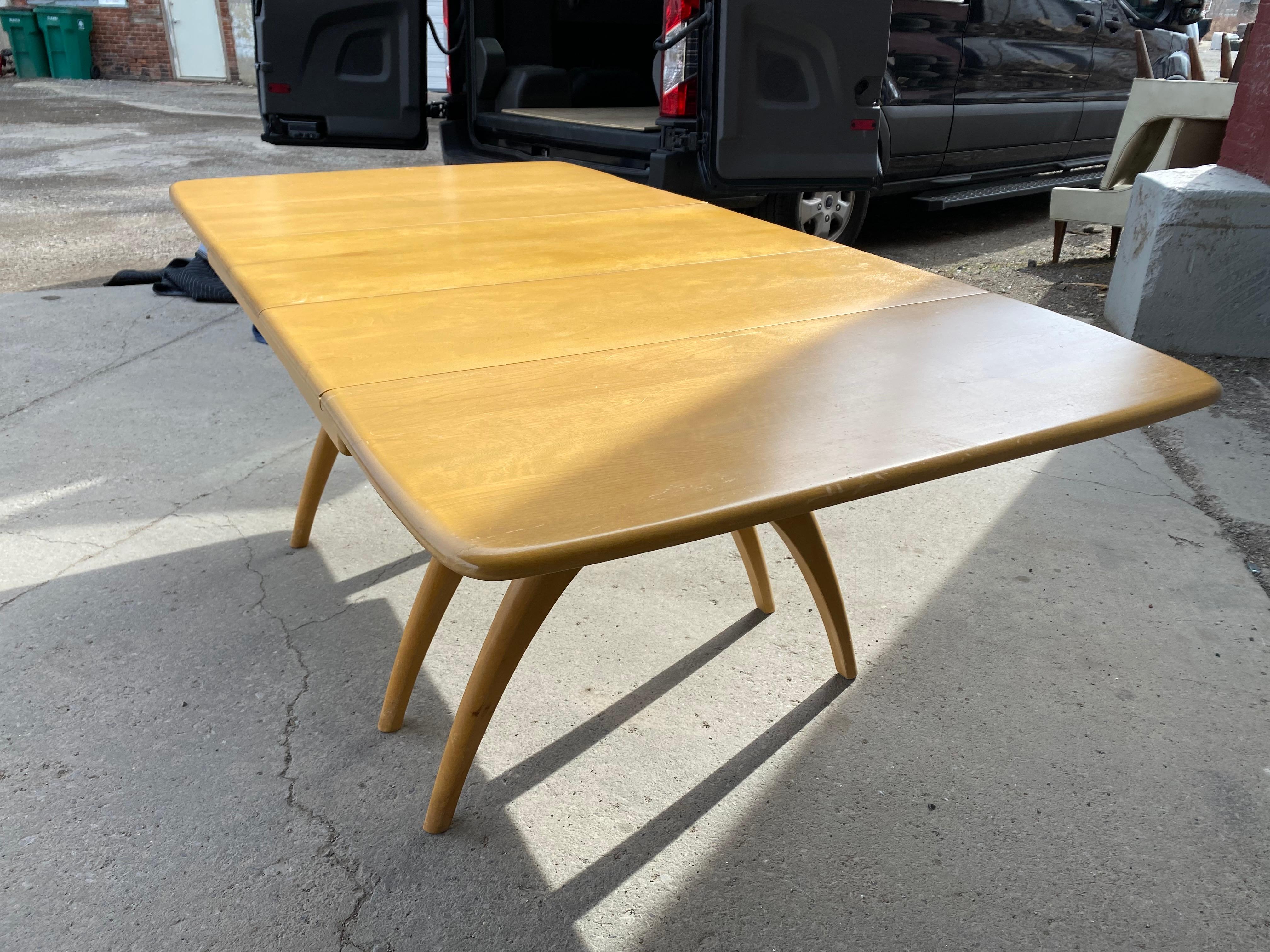 Classic Mid Century Heywood-Wakefield Butterfly Drop-Leaf Wishbone Dining Table 4