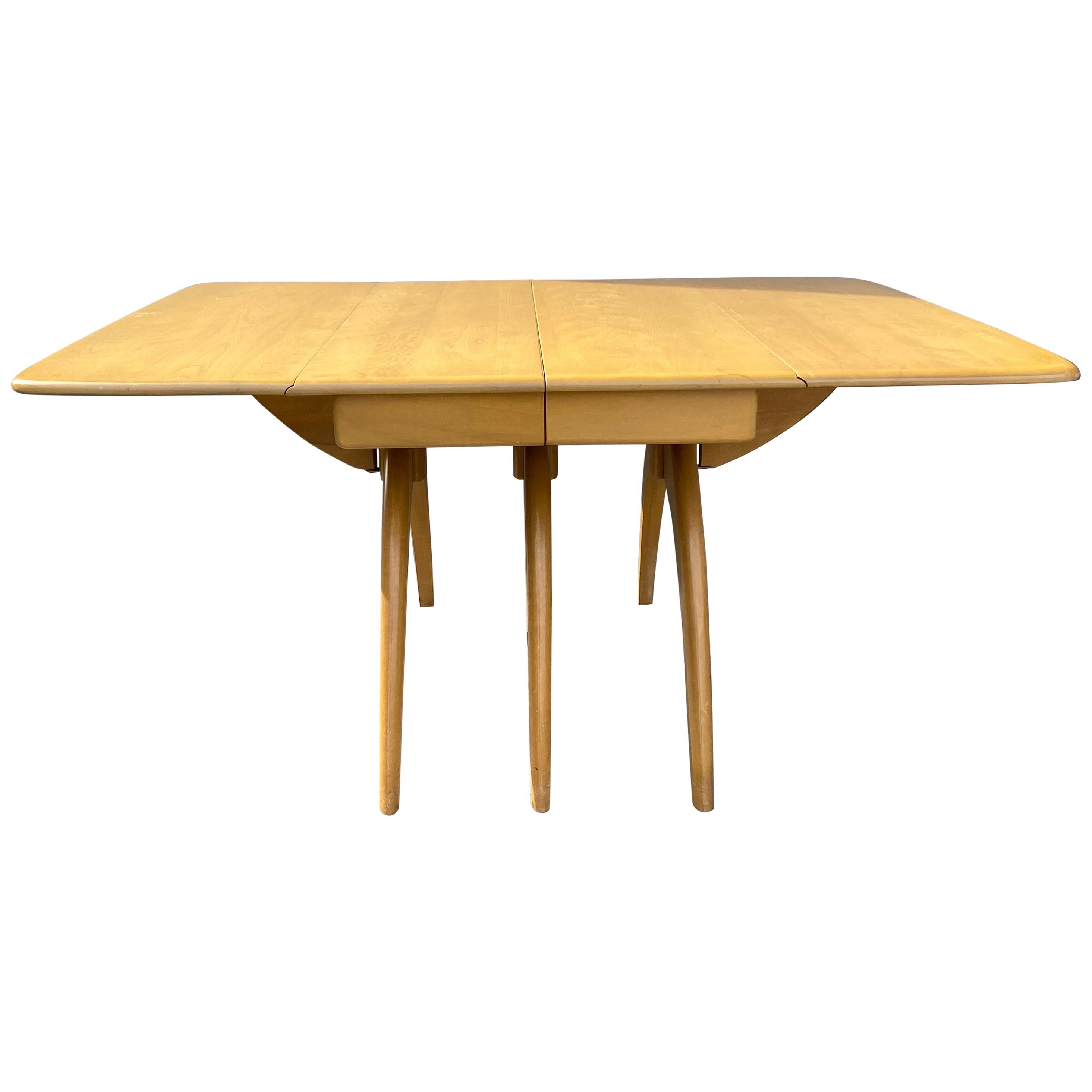 Classic Mid Century Heywood-Wakefield Butterfly Drop-Leaf Wishbone Dining Table