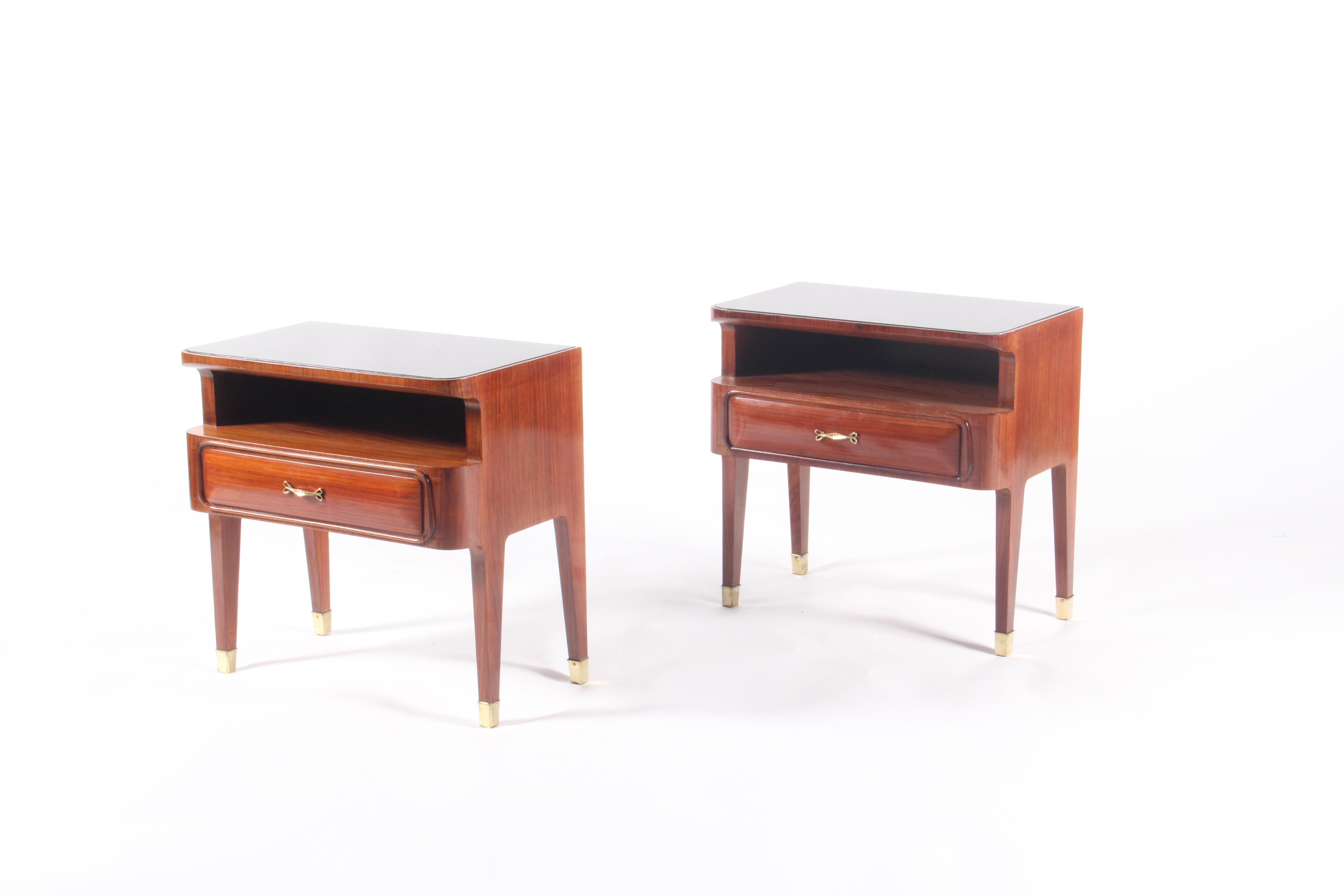 Woodwork Classic Mid Century Italian Bed Side Tables * FREE WORLDWIDE DELIVERY For Sale