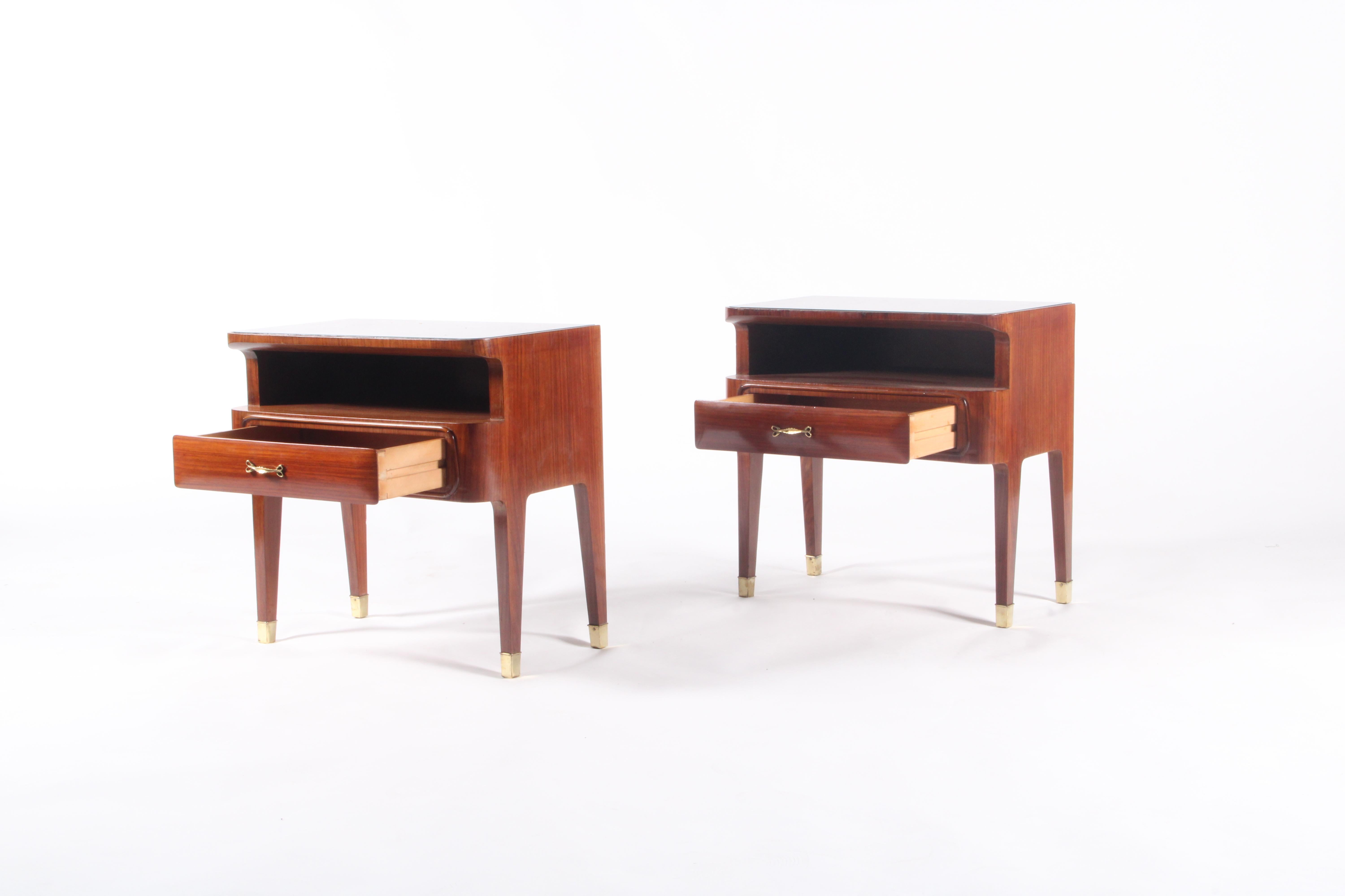 Glass Classic Mid Century Italian Bed Side Tables * FREE WORLDWIDE DELIVERY For Sale