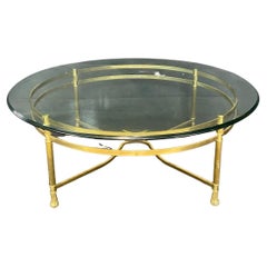Classic Mid Century Labarge Brass and Glass Coffee Table