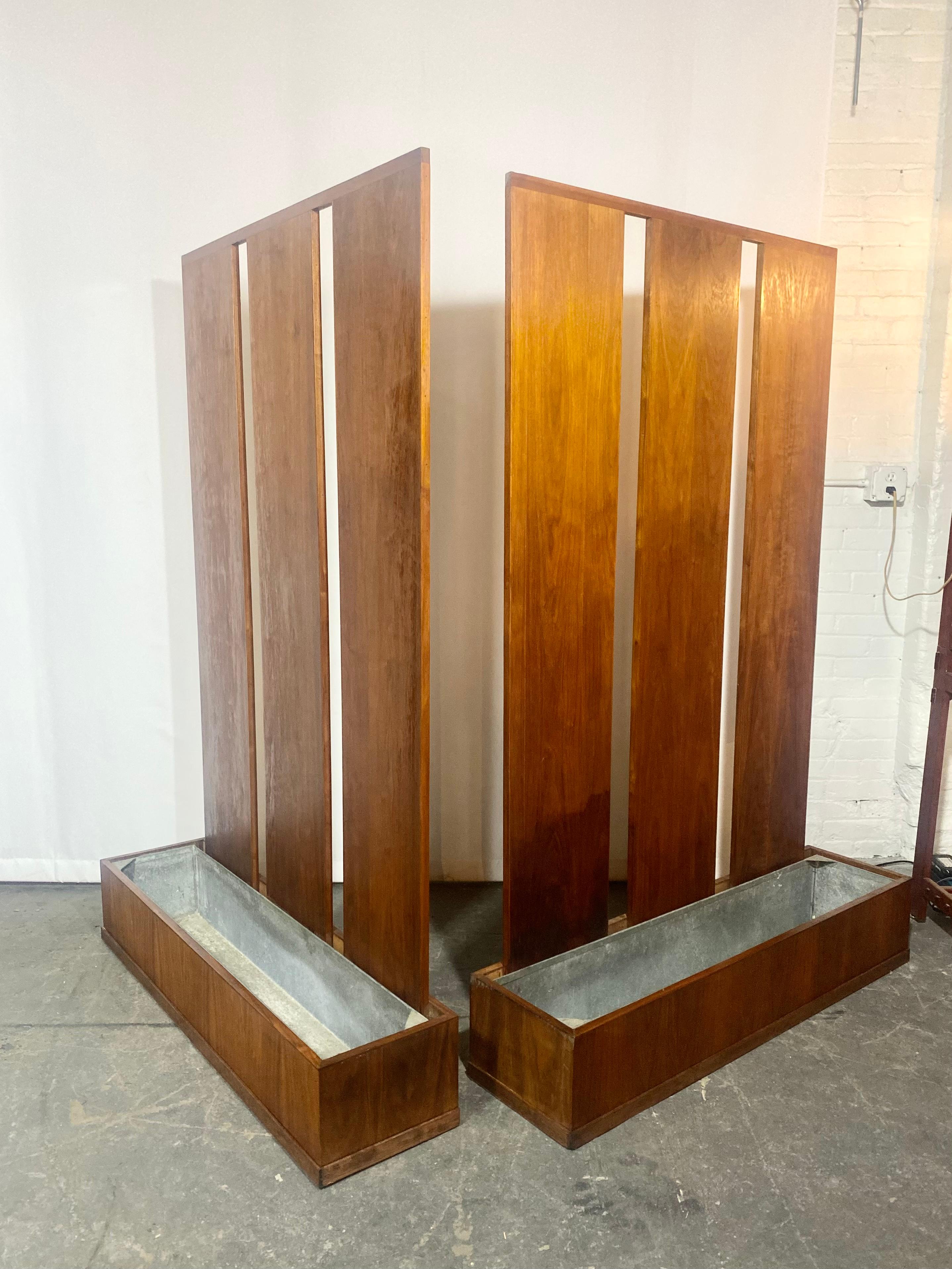 Galvanized Classic Mid Century Modern Architectural Room Divider's with planter boxes For Sale