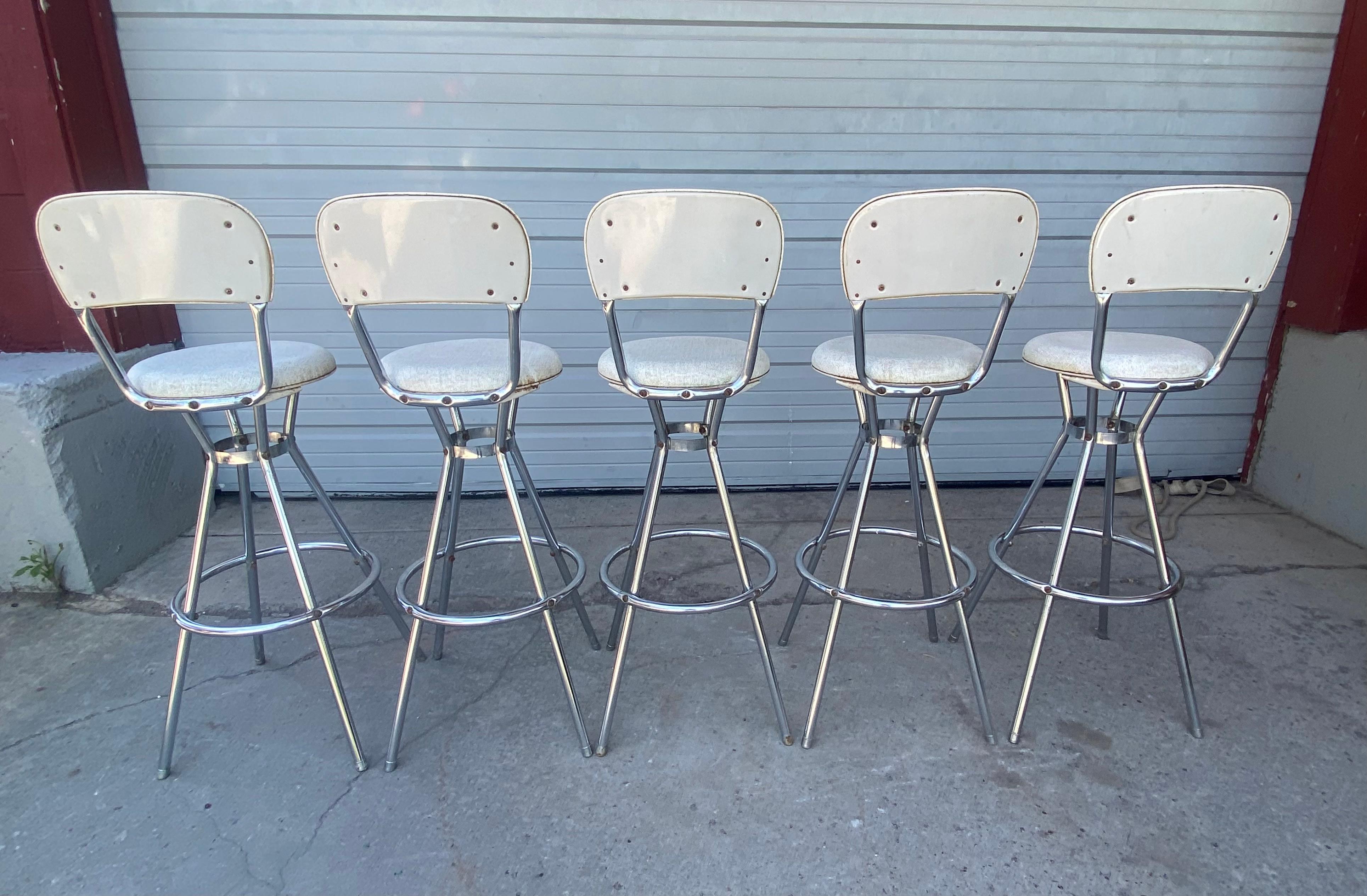 Classic Mid-Century Modern Bar / Counter Swivel Stools, , by COSCO For Sale 3