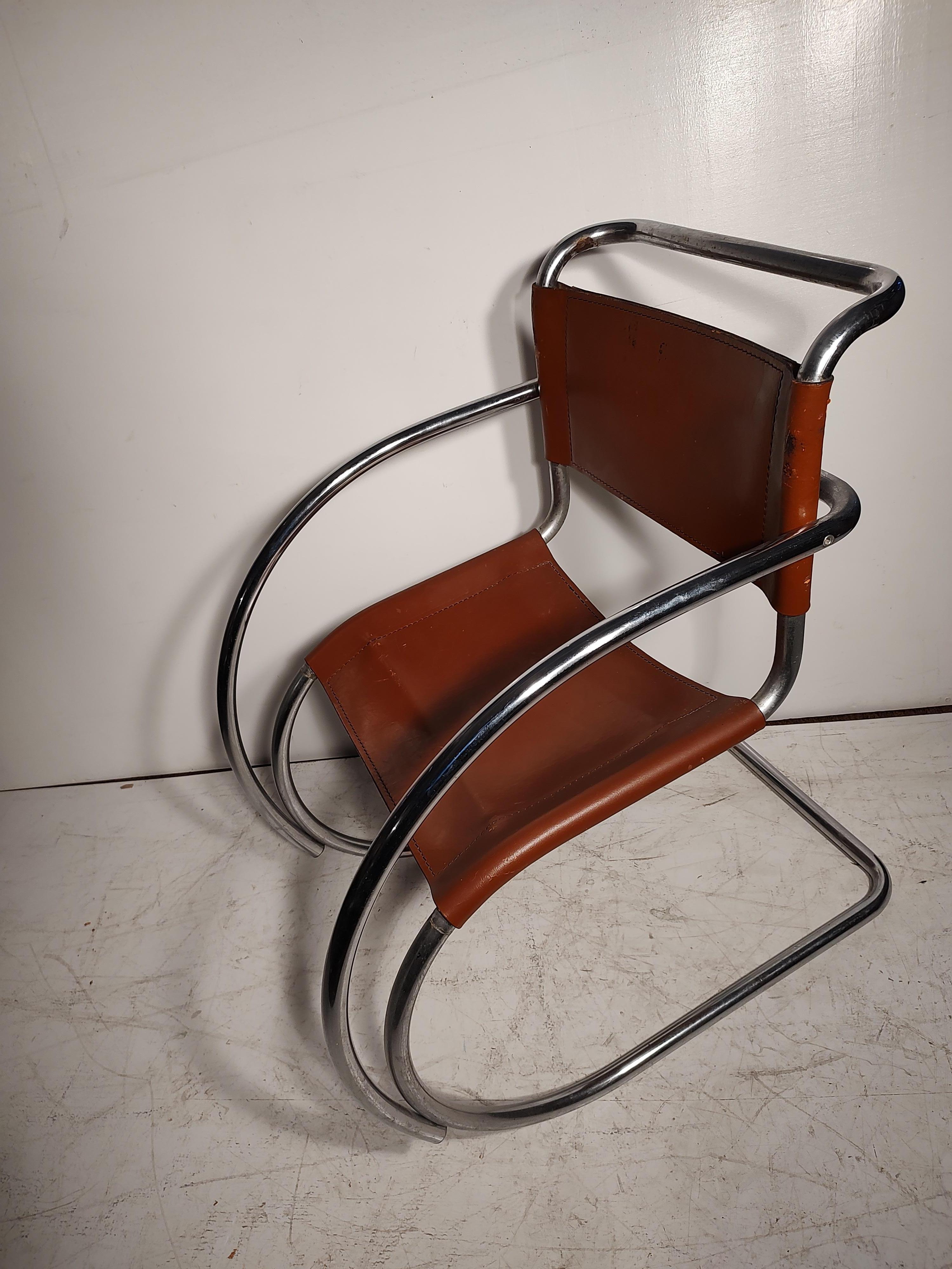 Classic Mid-Century Modern Bauhaus Style MR20 Chair by Ludwig Mies Van Der Rohe 2