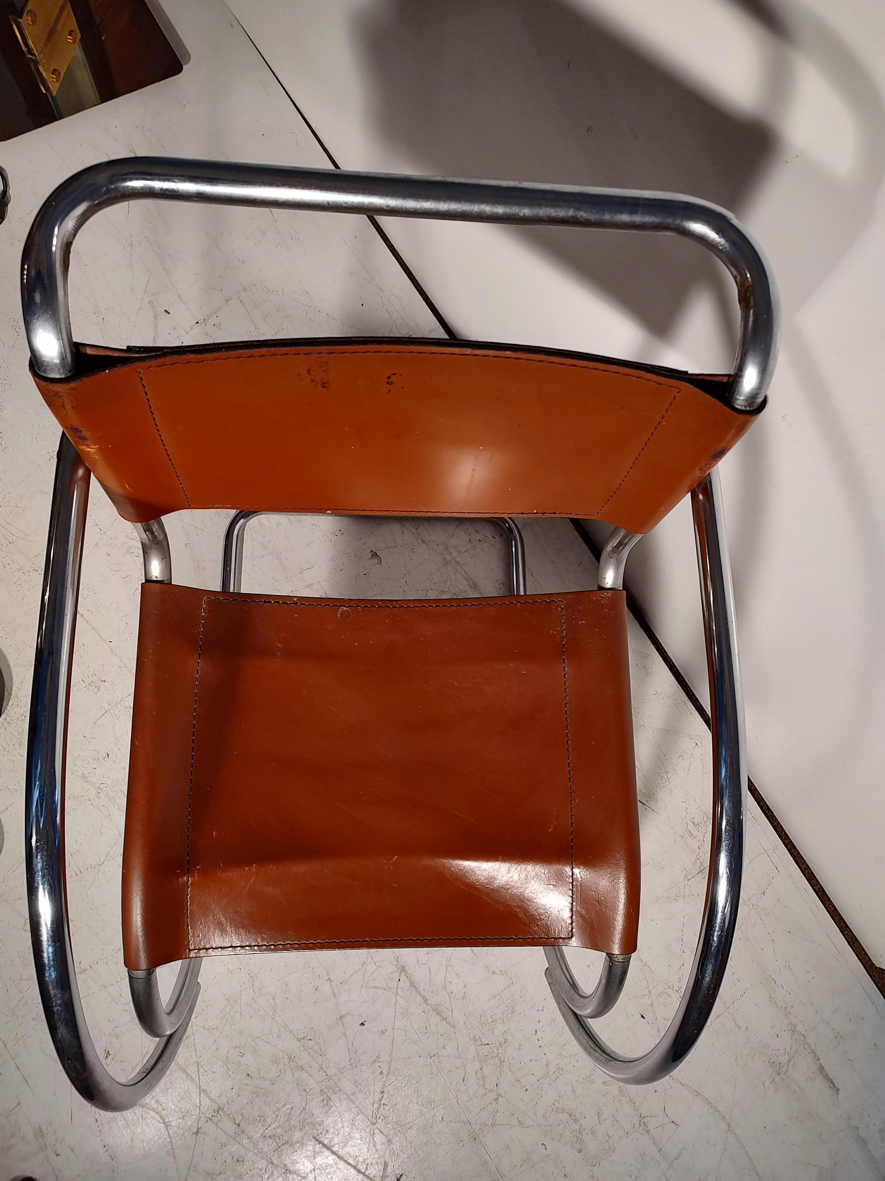 Classic Mid-Century Modern Bauhaus Style MR20 Chair by Ludwig Mies Van Der Rohe In Good Condition In Port Jervis, NY
