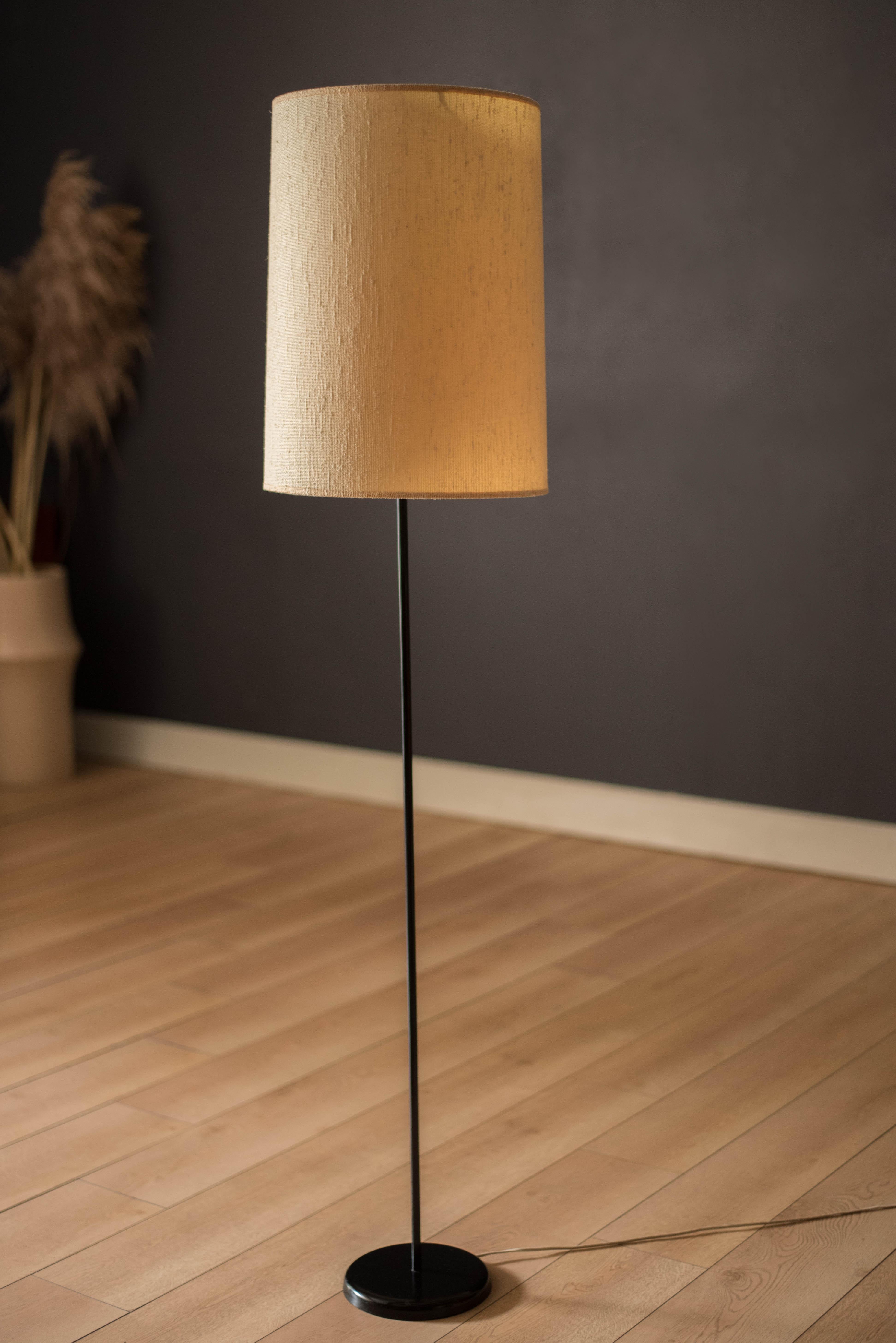 Mid-Century Modern Classic Mid Century Modern Black Metal Floor Lamp For Sale