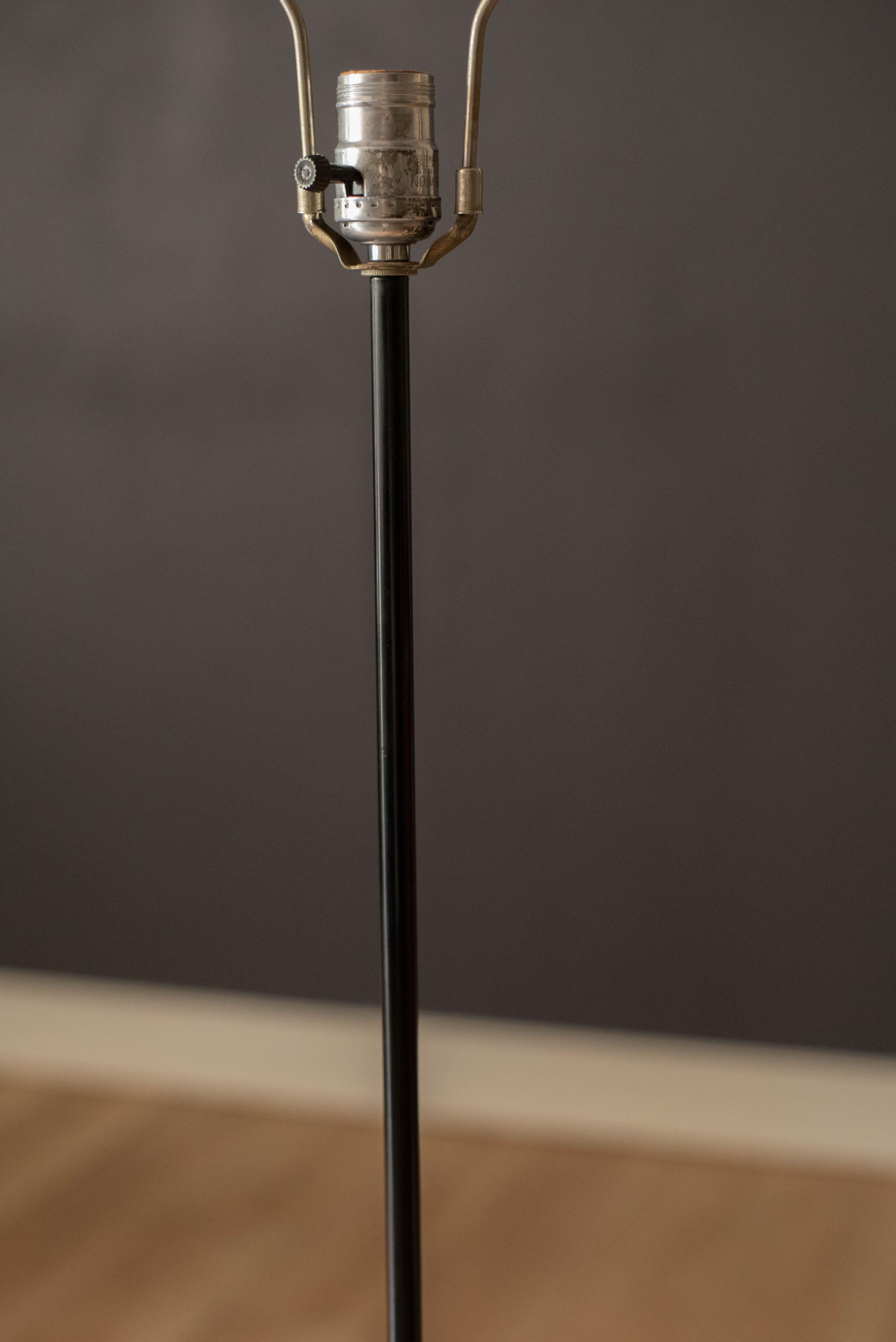 Mid-20th Century Classic Mid Century Modern Black Metal Floor Lamp For Sale