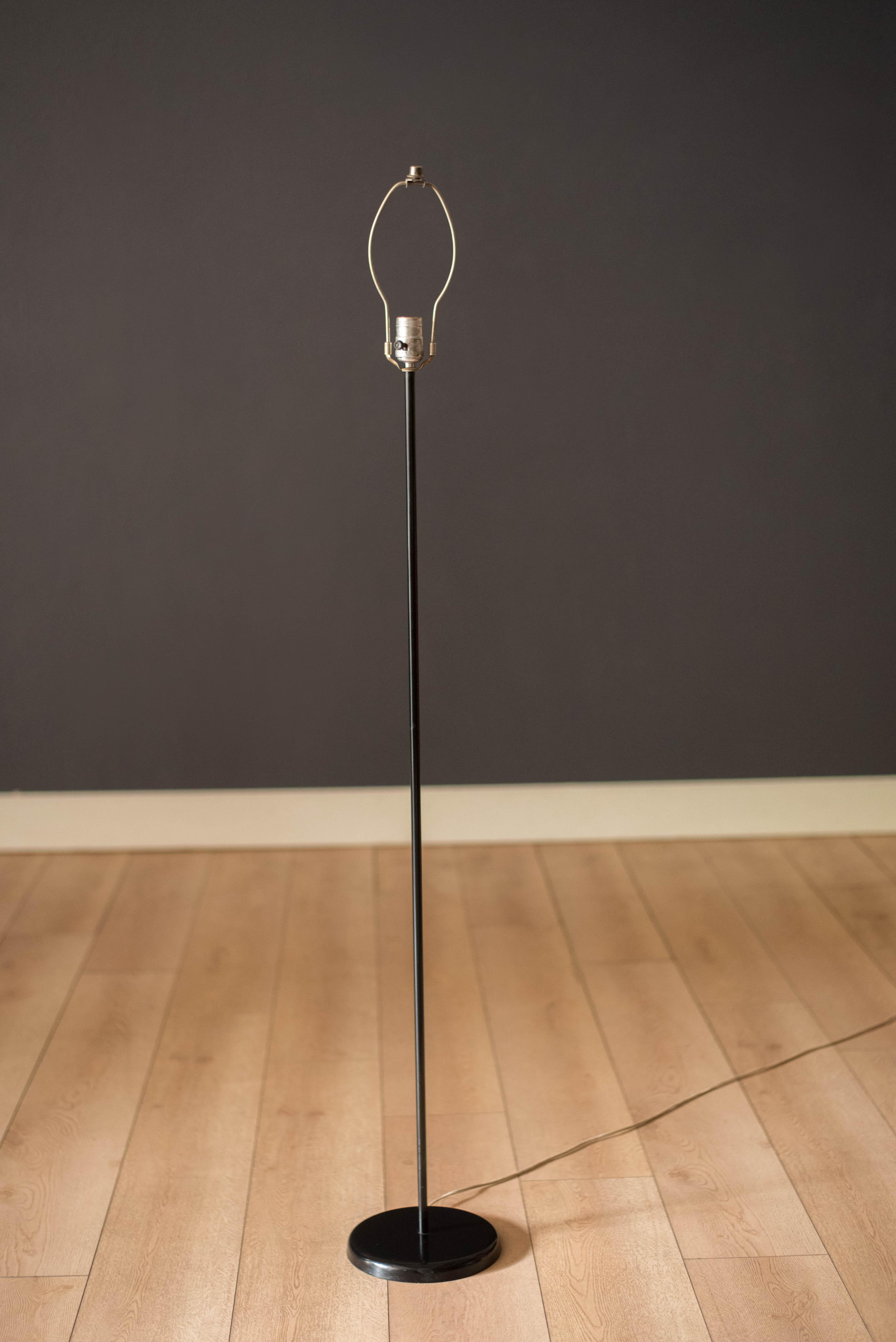 Classic Mid Century Modern Black Metal Floor Lamp For Sale 1