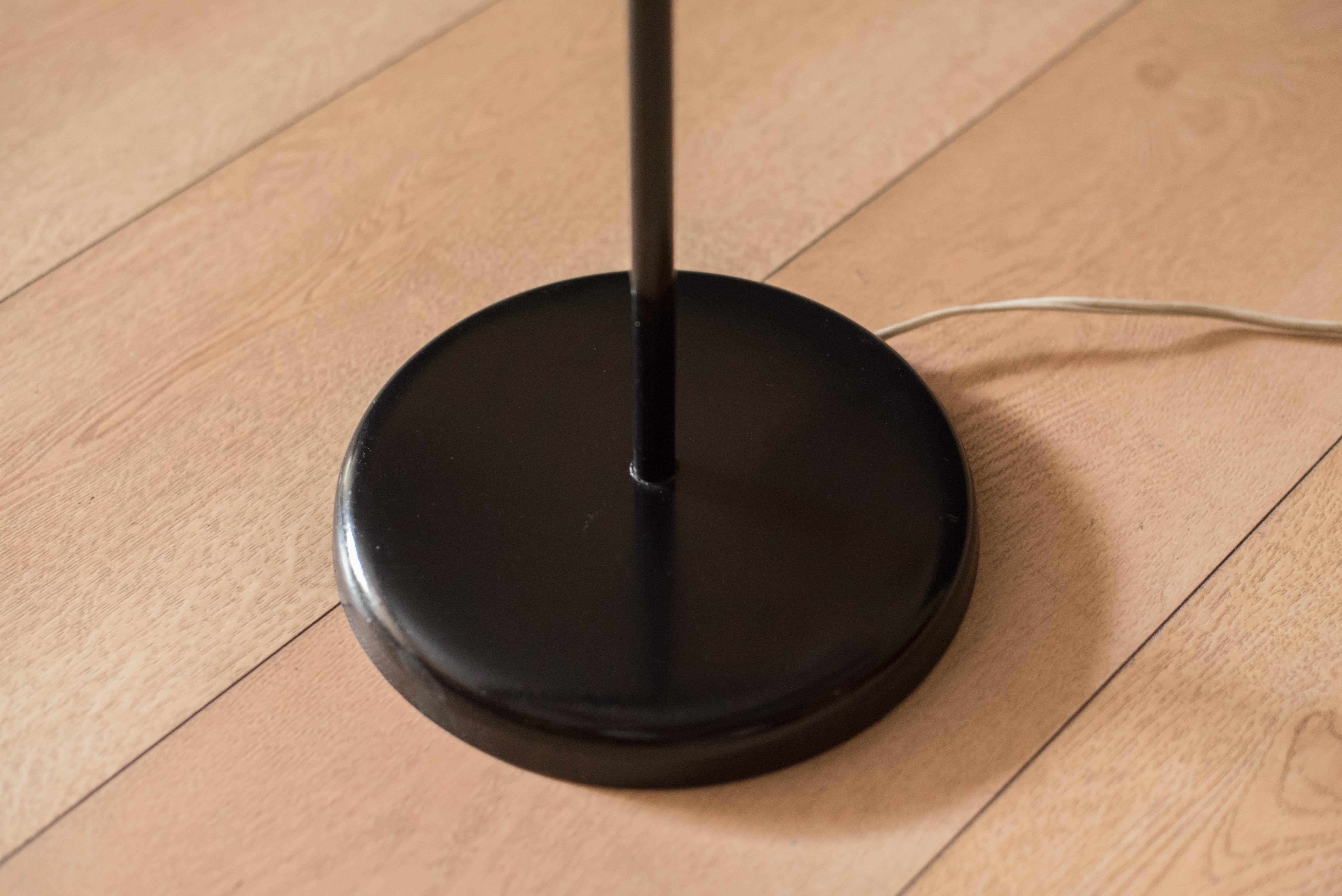 Classic Mid Century Modern Black Metal Floor Lamp For Sale 2