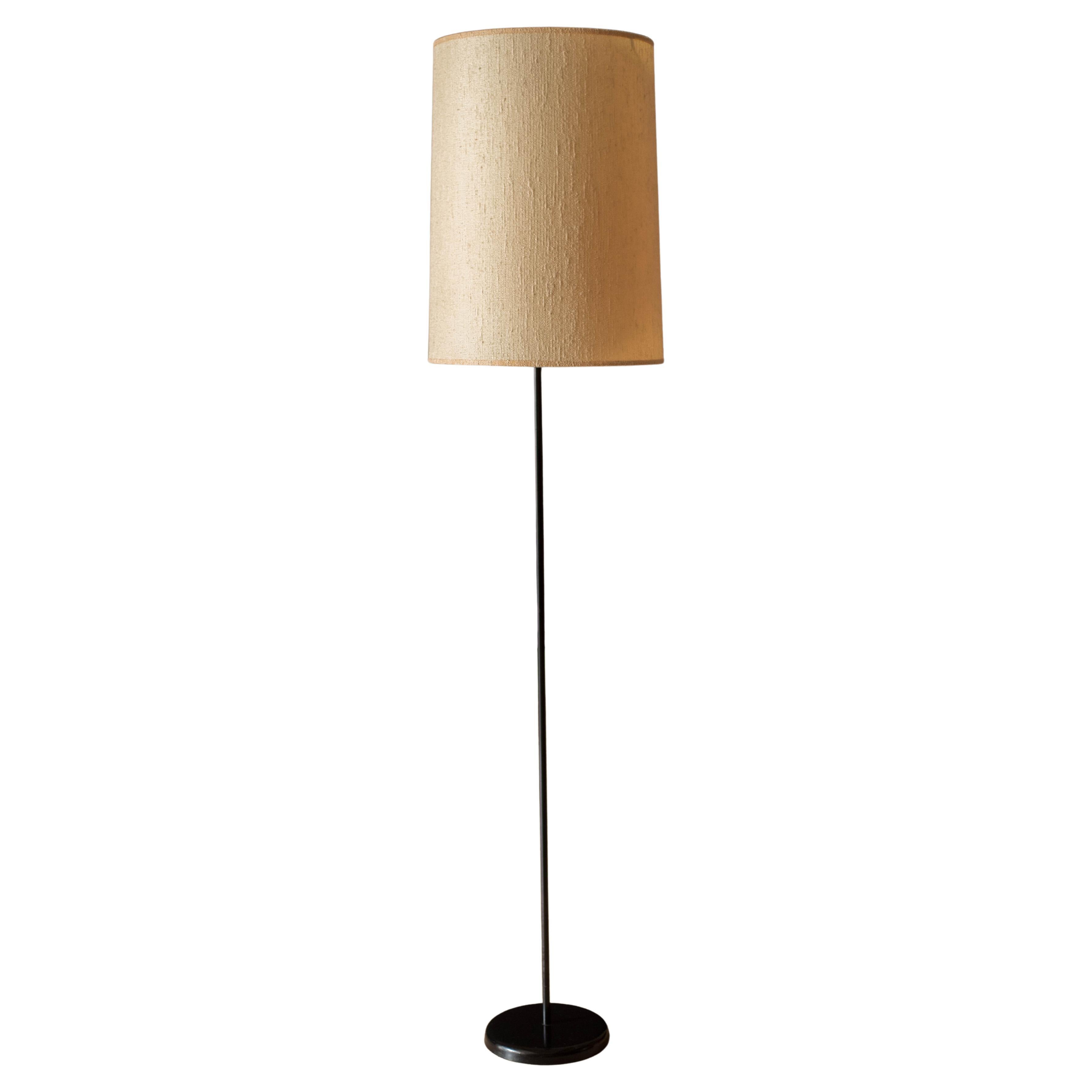 Classic Mid Century Modern Black Metal Floor Lamp For Sale