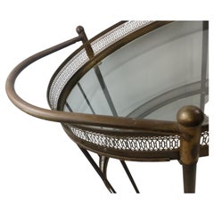 Classic Mid Century Modern Brass Oval Bar Cart, circa 1954
